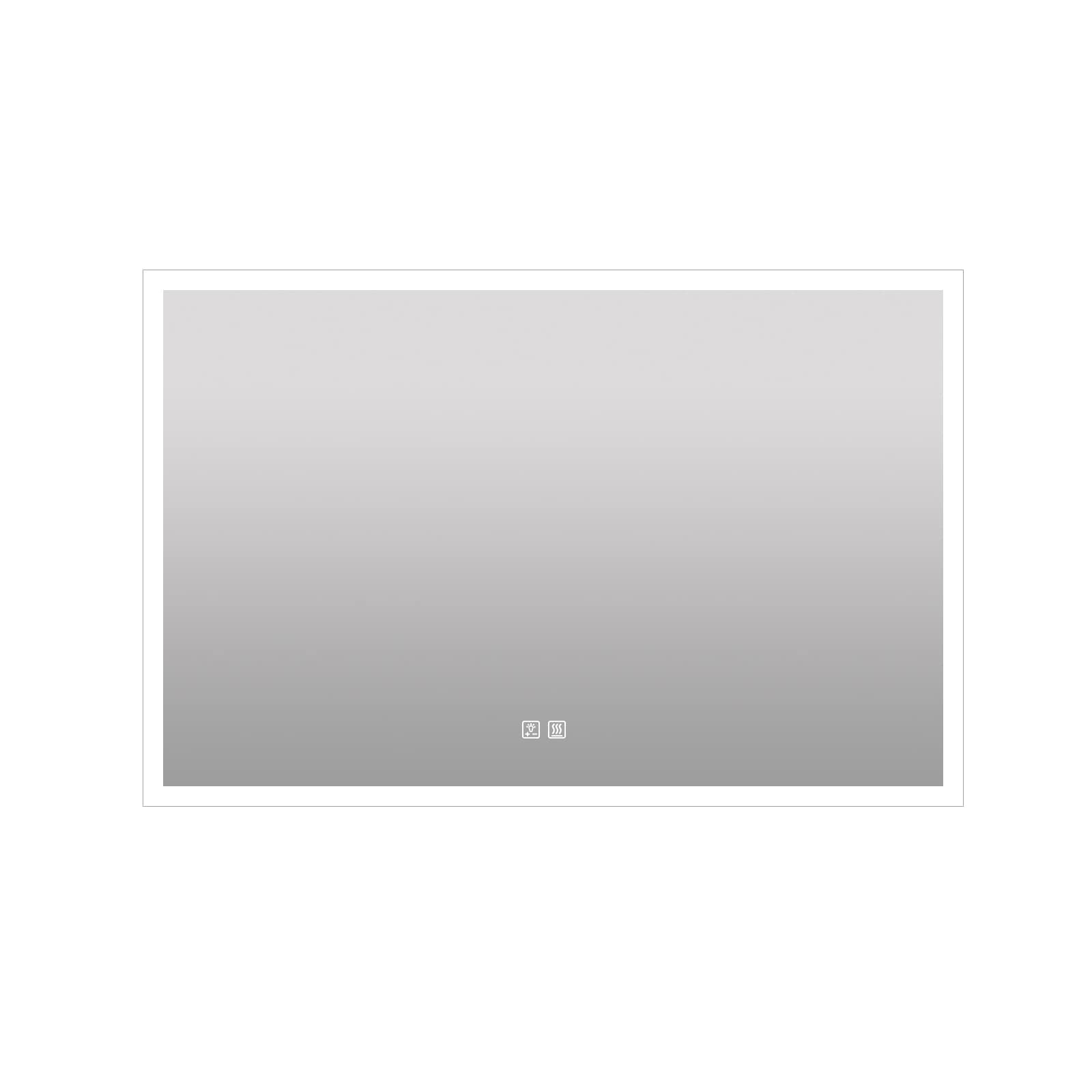 FurniFusion MA035536TD-OL 55-in x 36-in Polished Frameless Rectangle Dimmable LED Lighted Fog Free Bathroom Vanity Mirror ( Silver )