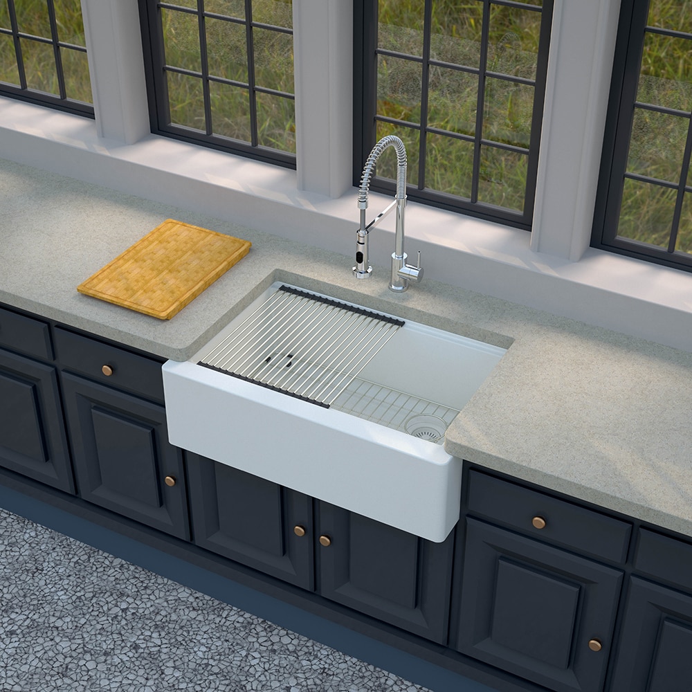 allen + roth MANN100LWS07 Undermount 32.89-in x 22-in Granite Single bowl Workstation Kitchen Sink