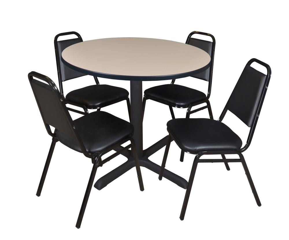Regency TB36RNDBE29BK Breakroom Off-white 4-Person Training Table (36-in W x 29-in H)