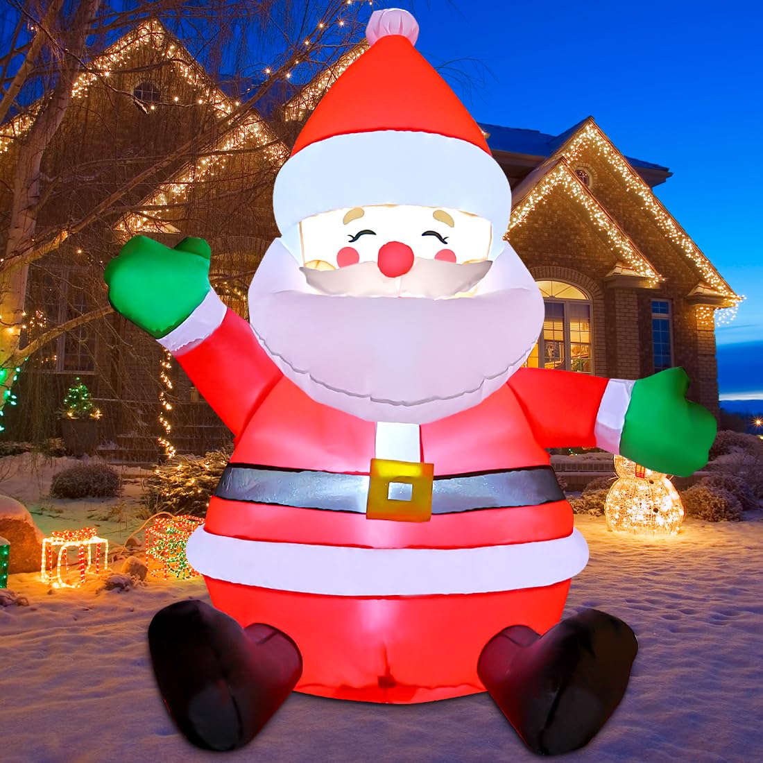 GOOSH DJ-SD-27180 5-ft Lighted Santa Christmas Inflatable