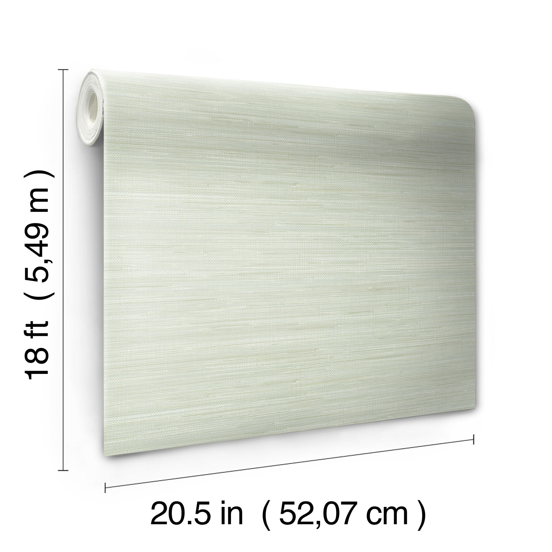 Light Green Faux Grasscloth Peel and Stick Wallpaper Roll
