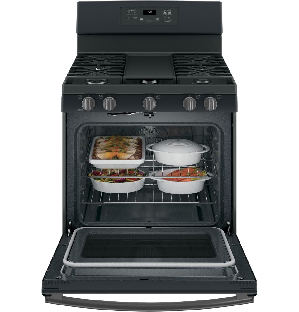 GE 30-in 5 Burners 5-cu ft Self-cleaning Convection Oven Freestanding ...