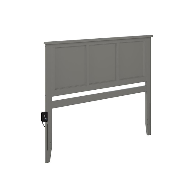 Atlantic Furniture Madison Grey King, Espinoza Queen Solid Wood Storage Platform Bed