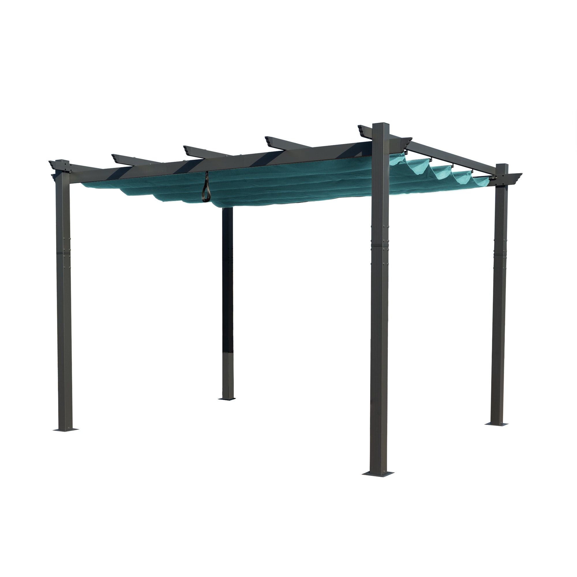 Kozyard KZMPG1013BLU Pergolas 10-ft W x 13-ft L x 8-ft H Blue Metal Freestanding Pergola with Canopy