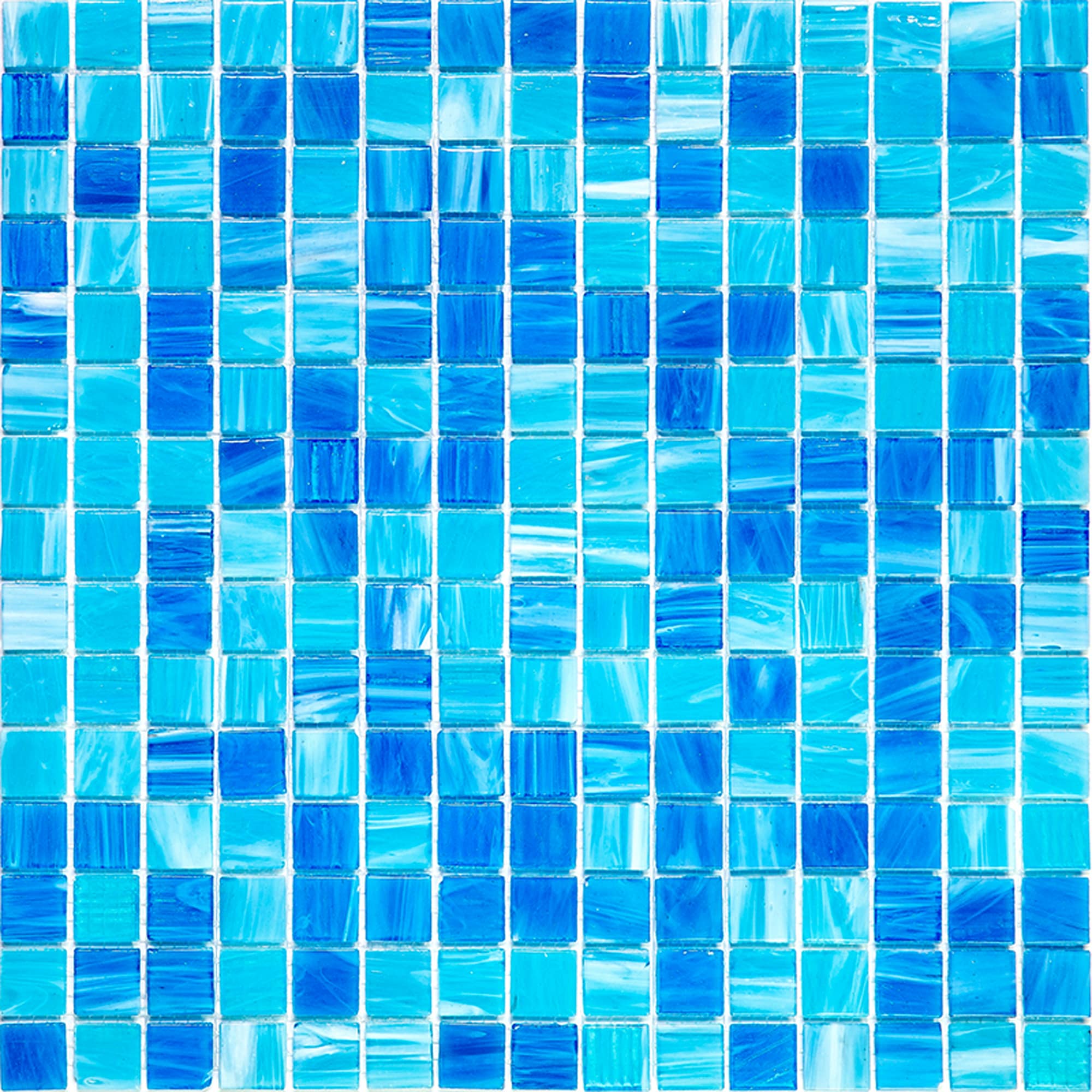 Olympic Blue Glass Mosaic Wall and Floor Tile