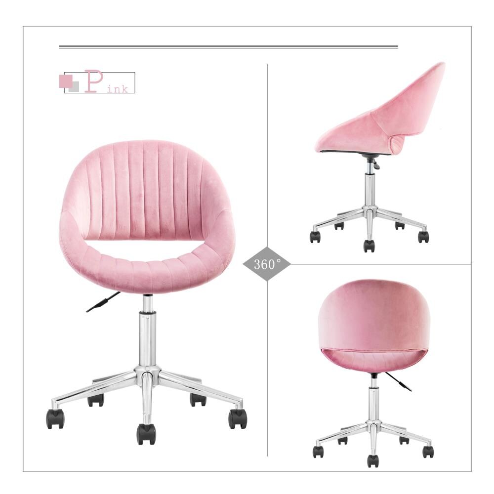 Ovios Moiran Pink Contemporary Ergonomic Adjustable Height Swivel