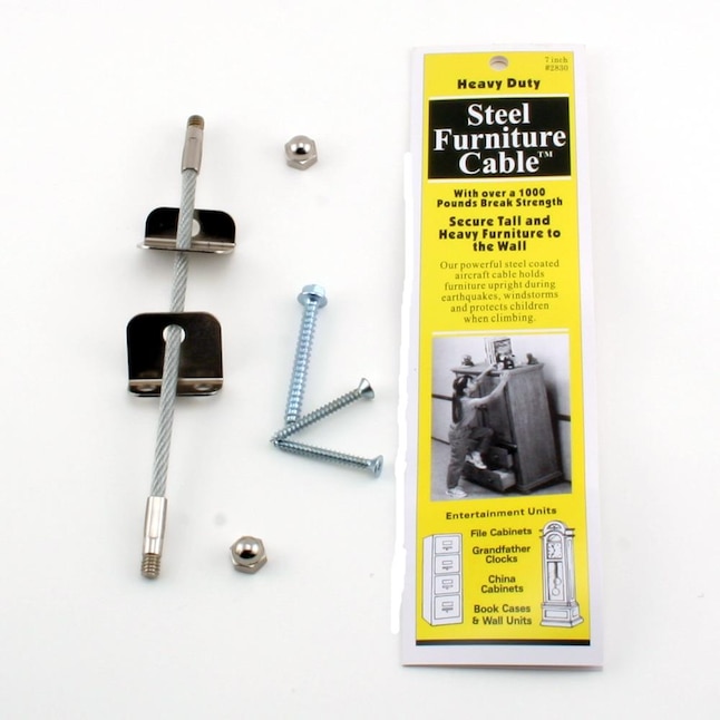QuakeHOLD! Secure Your Furniture with Steel Furniture Cable - Prevent  Tip/Fall - Silver Finish - Easy Installation - Includes All Necessary  Hardware in the Furniture Securing Straps department at