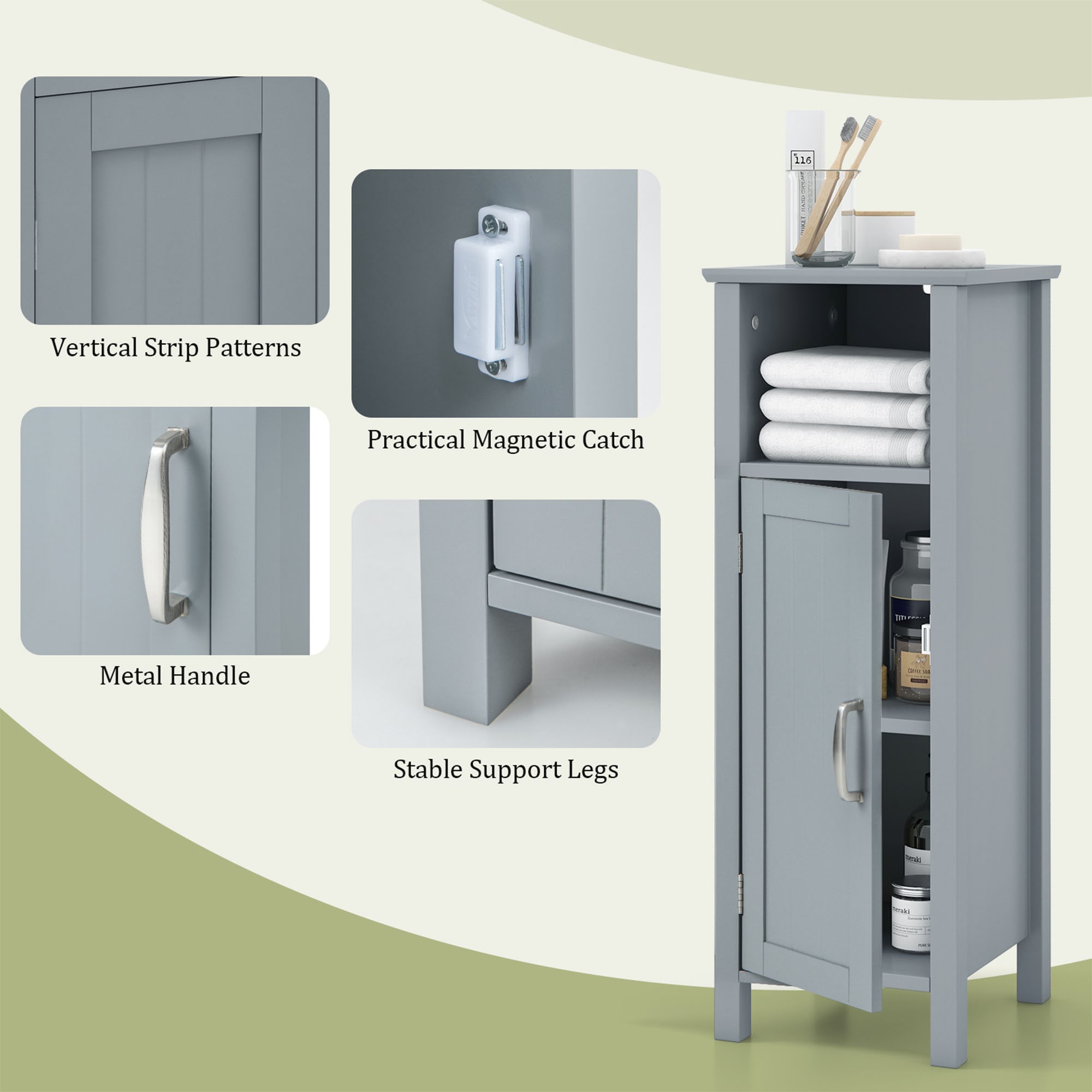 WELLFOR OUJ61186GR Linen-Cabinets - View #7