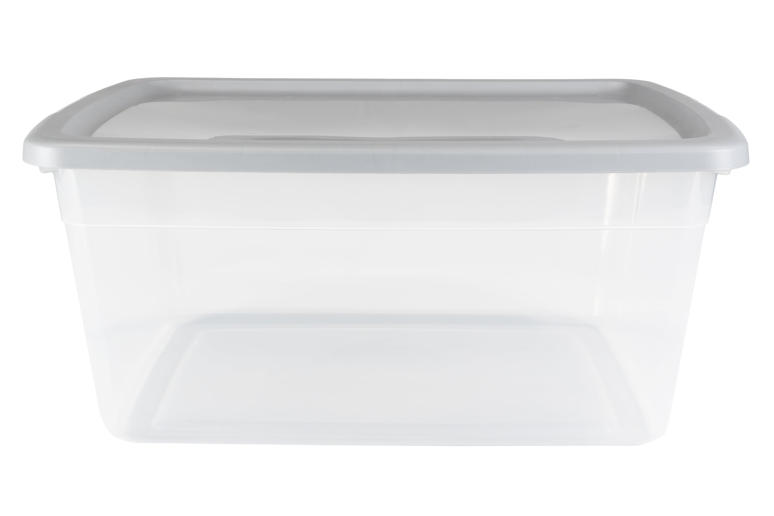 Project Source Large 13.25-Gallons (53-Quart) Clear Tote with Standard Snap  Lid in the Plastic Storage Containers department at