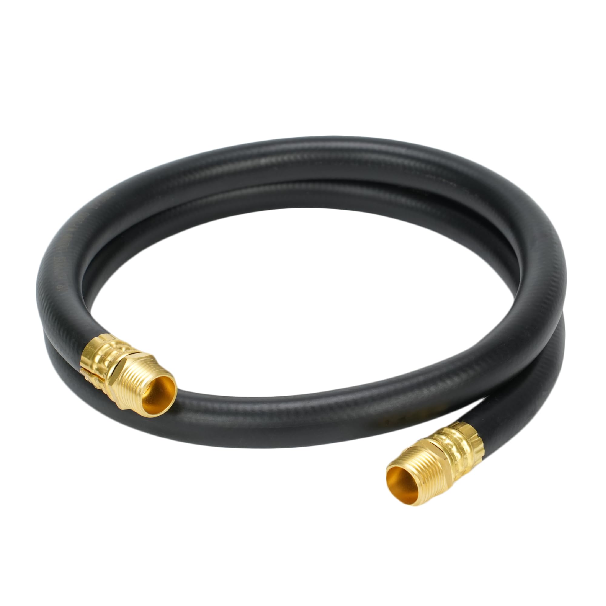 AKSCYZM  Half Inch by Five Foot Hybrid Lead In Air Hose with Half Inch MNPT Ends and Bend Restrictors 300 PSI Heavy Duty Lightweight Kink