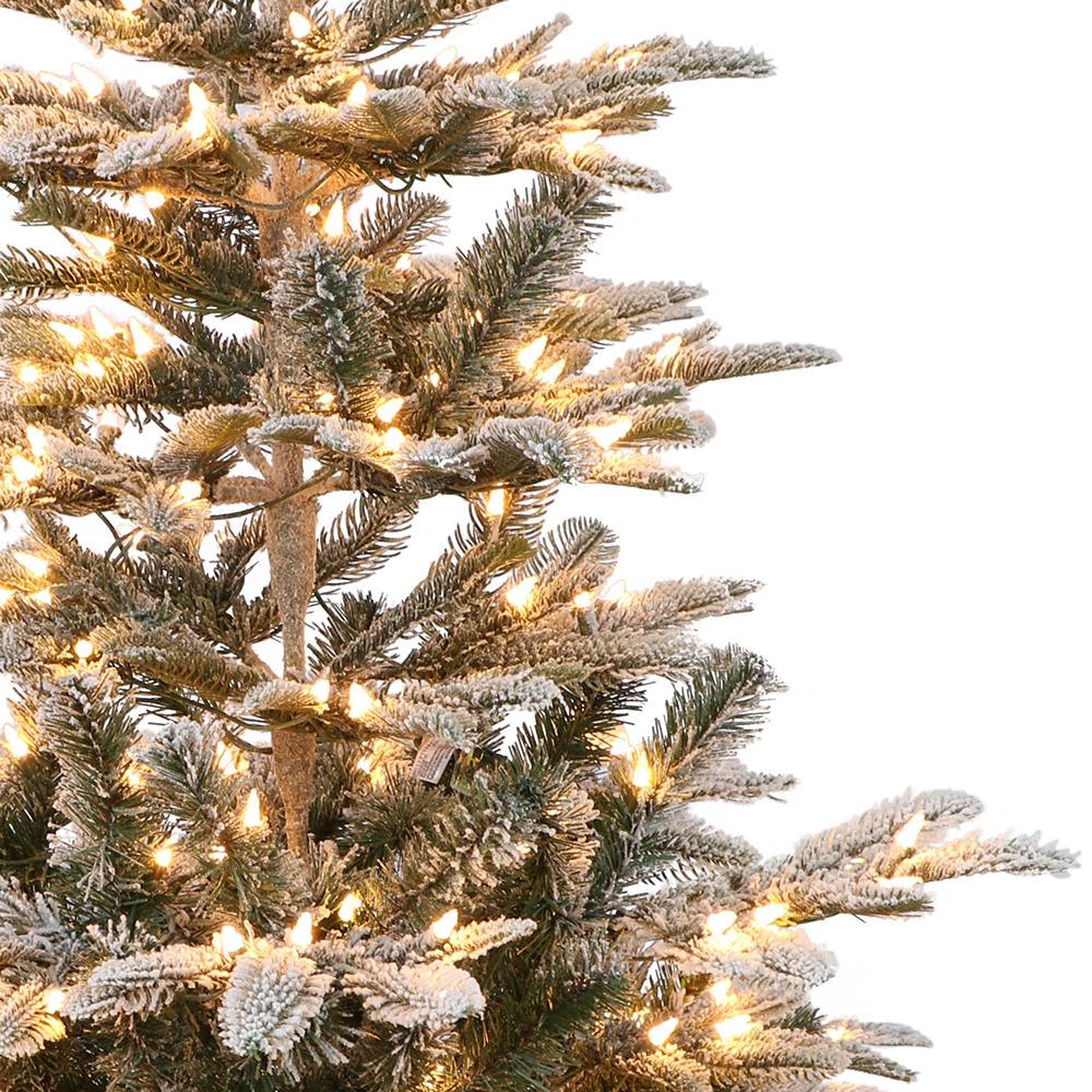 Puleo International 7.5-ft Arctic Pine Pre-lit Flocked Artificial ...