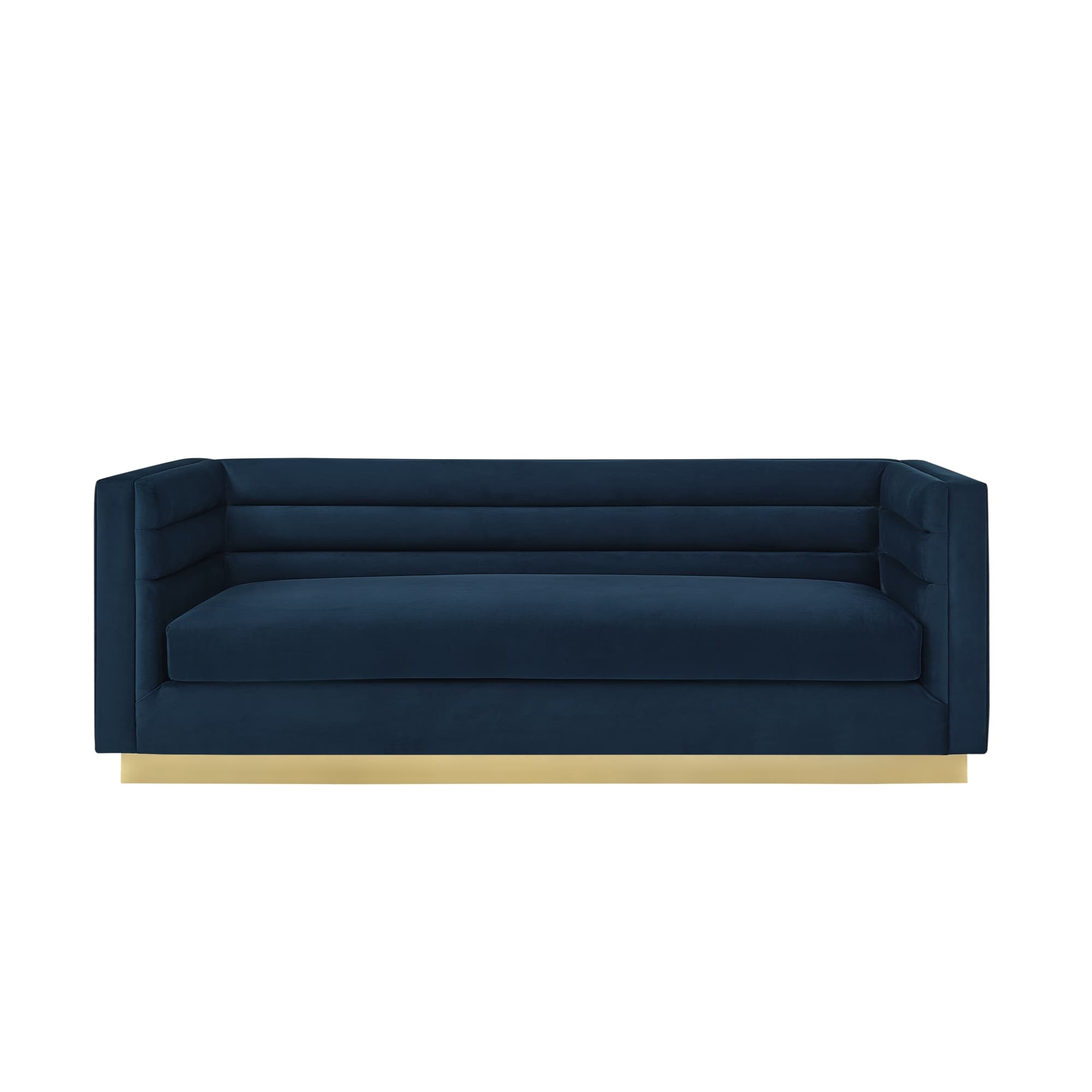 Inspired Home Annemarie 84 In Modern Navy Velvet 3 Seater Sofa In The   64863791 