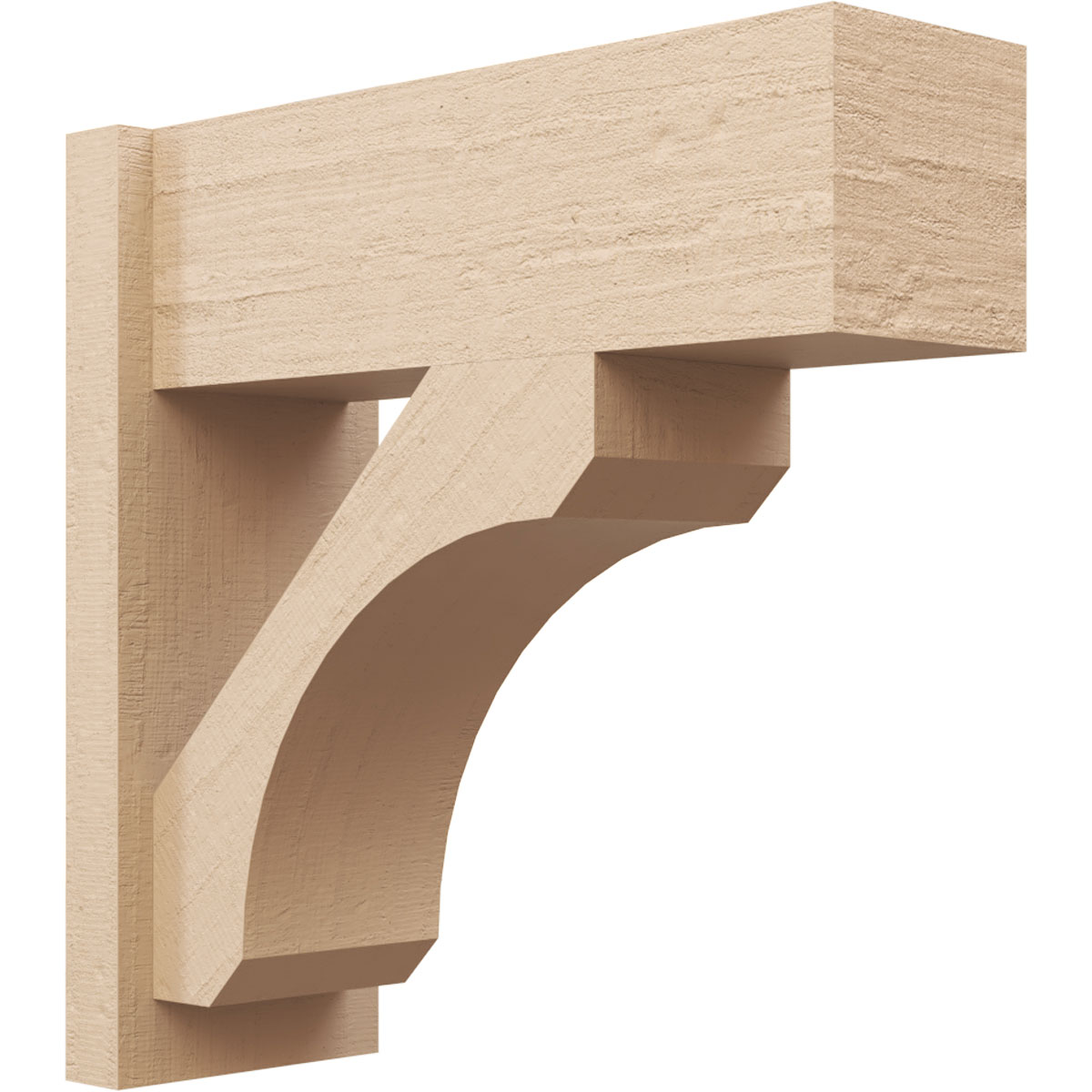 Ekena Millwork 2133162 Timberthane Rough Cedar Faux Wood Legacy Block Outlooker 8-in W x 22-in D x 22-in H Primed Tan