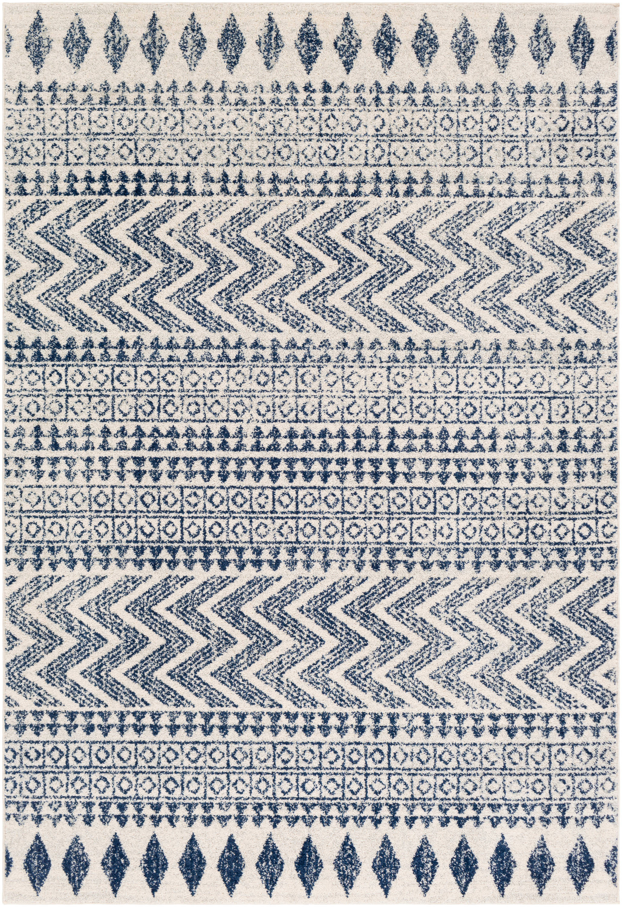 Livabliss ELZ2353-5376 Elaziz 5 x 8 (ft) Polypropylene Dark Blue Rectangular Indoor Tribal Global Area rug