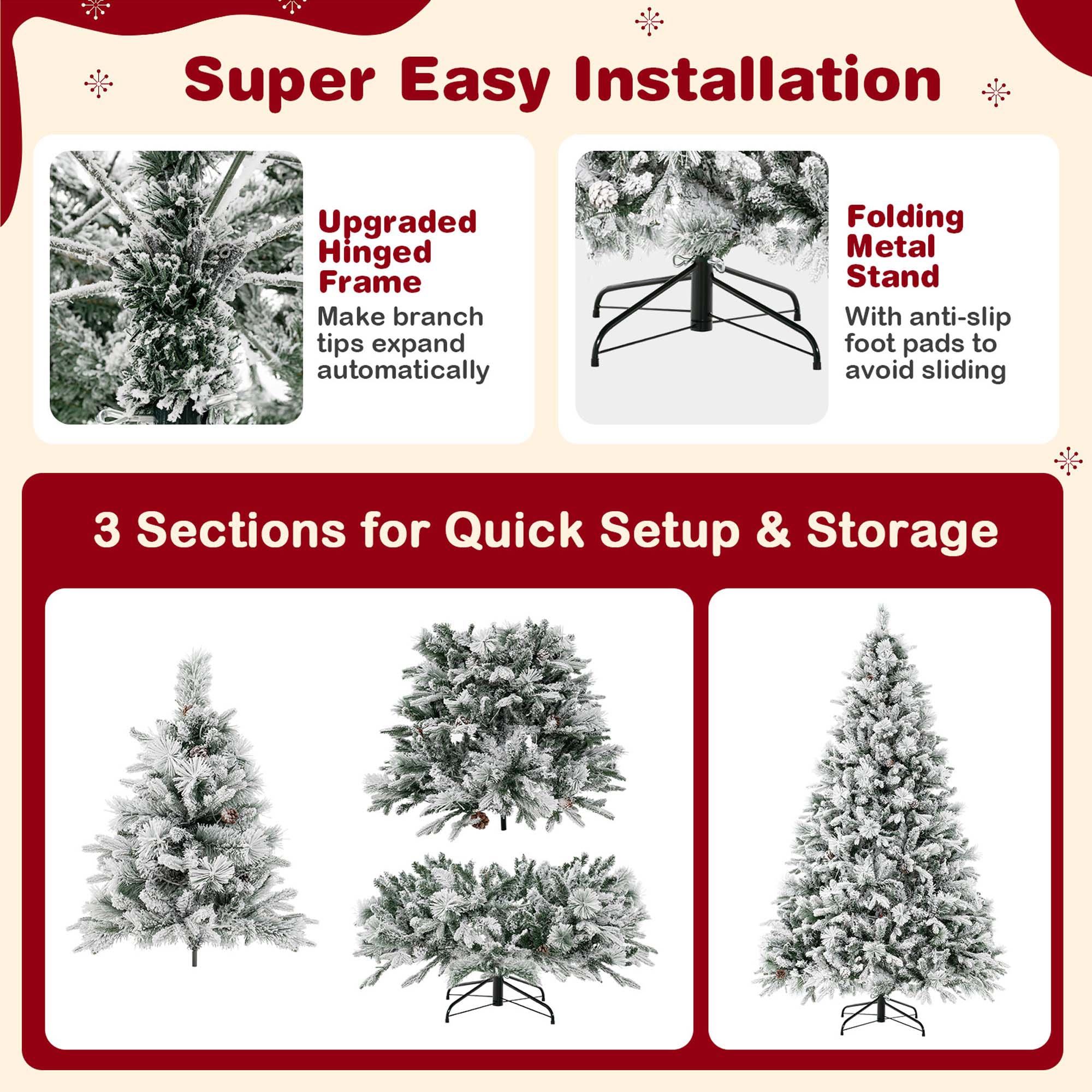 Costway LWS00748 Artificial-Christmas-Trees - View #3