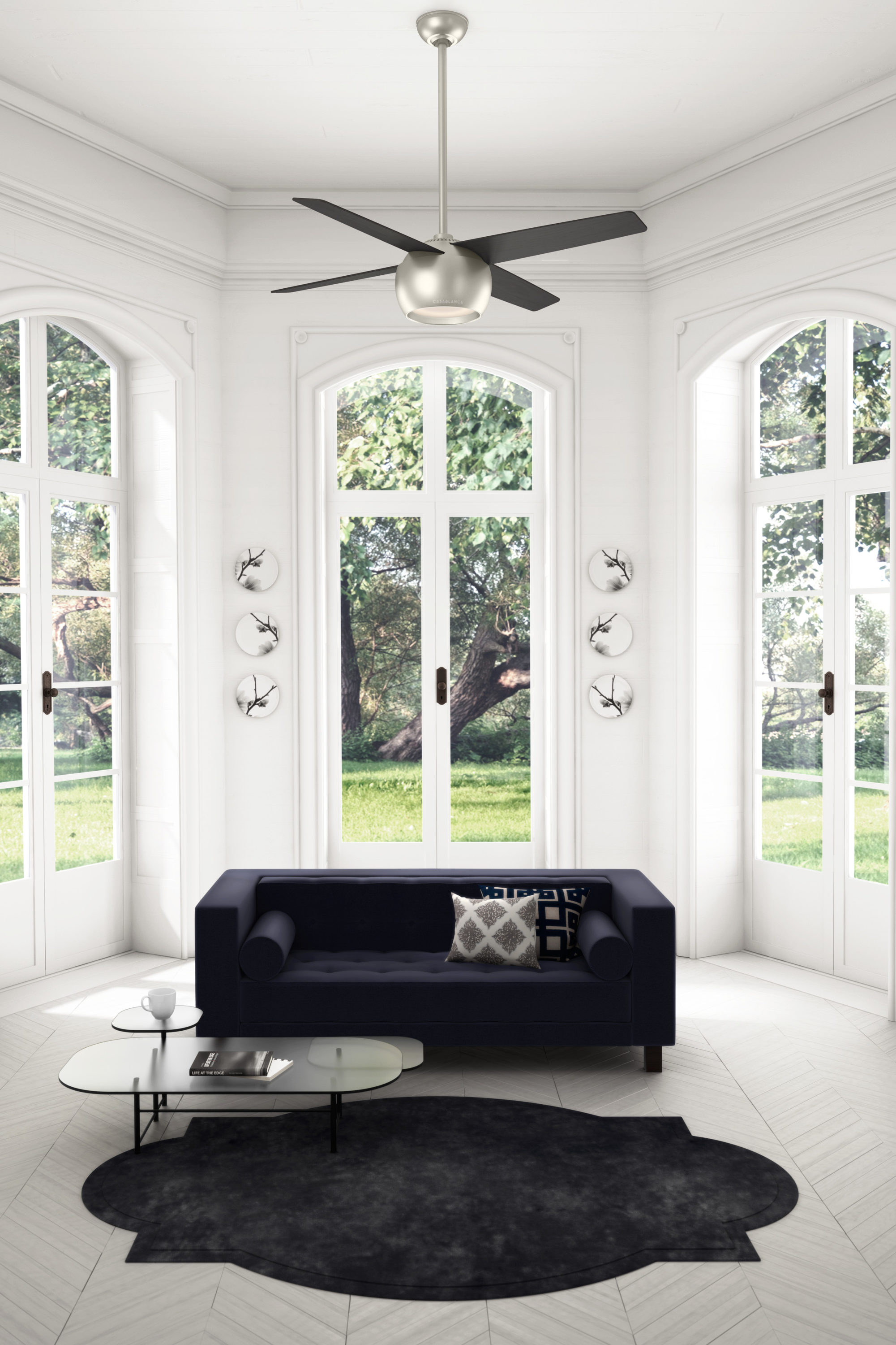 Casablanca Valby 54-in Matte Nickel Indoor Ceiling Fan with Wall-Mounted Remote (4-Blade)