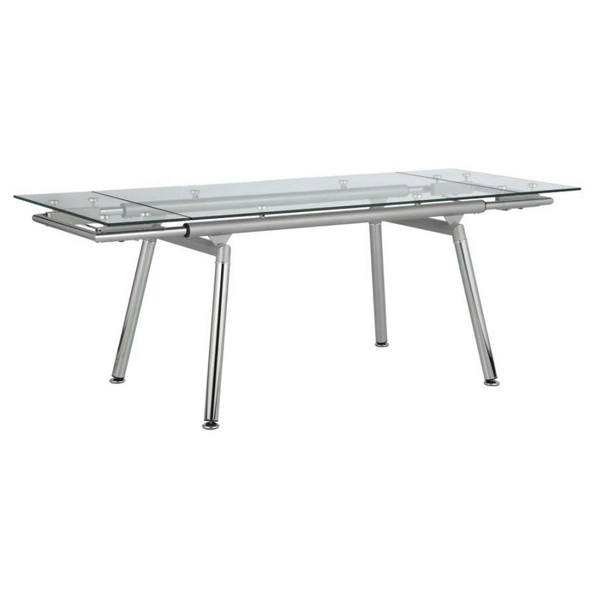 Benzara BM242695 Silver Contemporary/Modern Counter Table, Glass Top Wood Base 58-in L x 34.1-in H