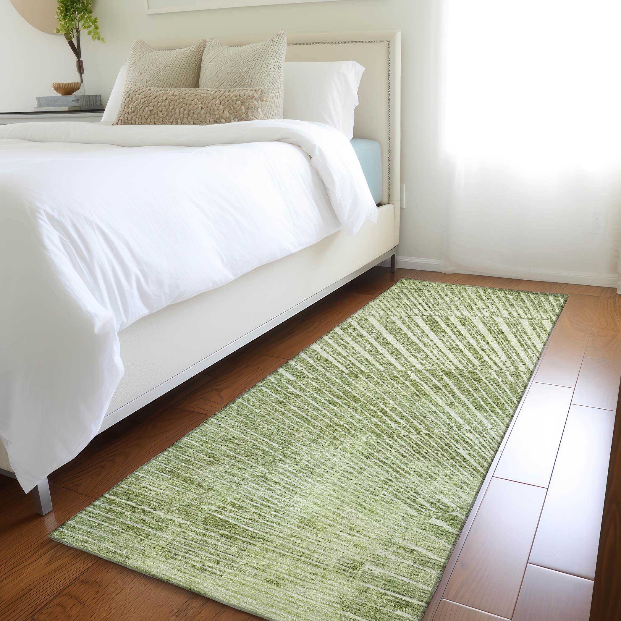 Addison Rugs ACN542SA2X8 Chantille ACN542SA 2 x 7 (ft) Polyester Sage Rectangular Indoor/Outdoor Abstract Machine washable Area rug