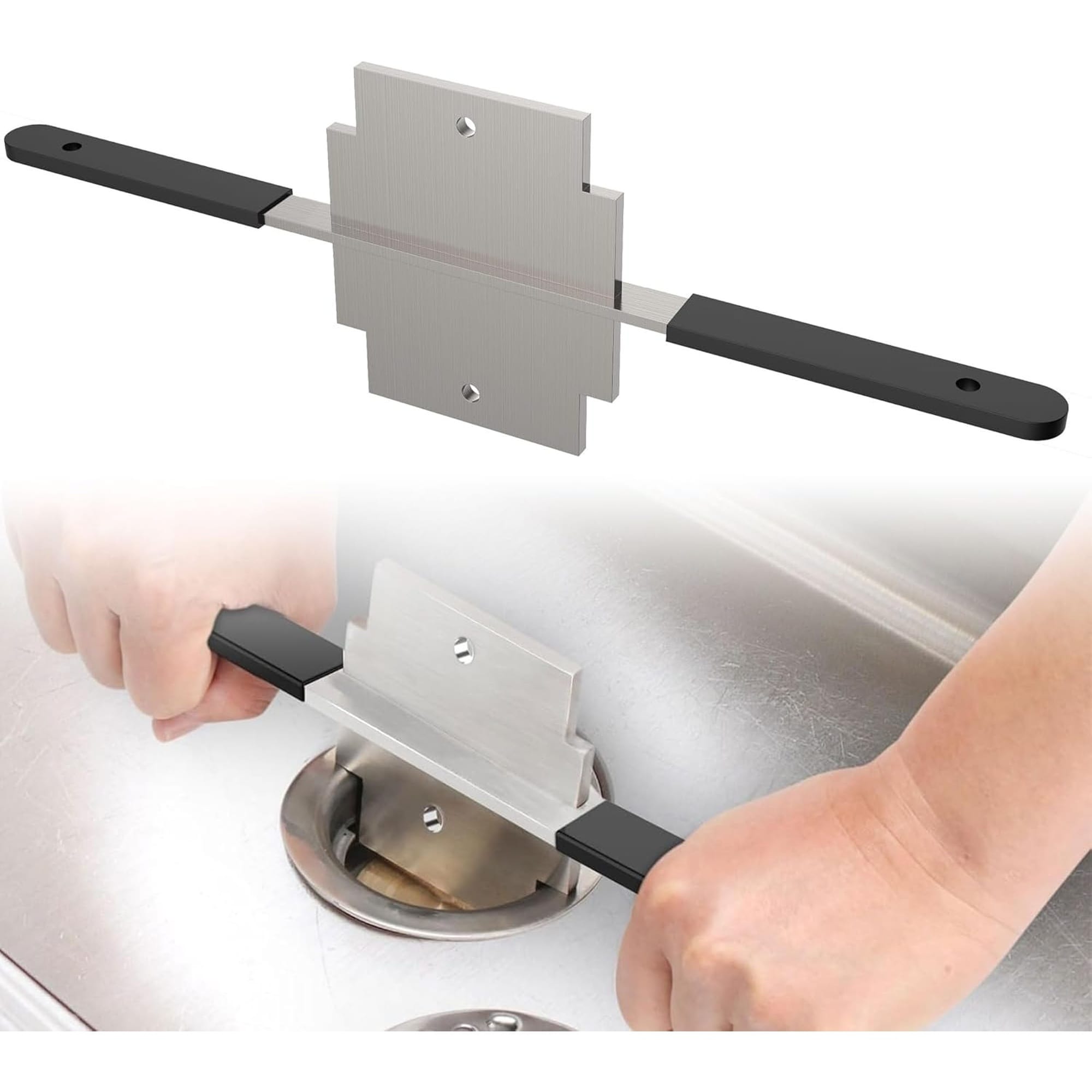 Numhew 12in L 3-Tier Silvery Waste Drain Removal Tool