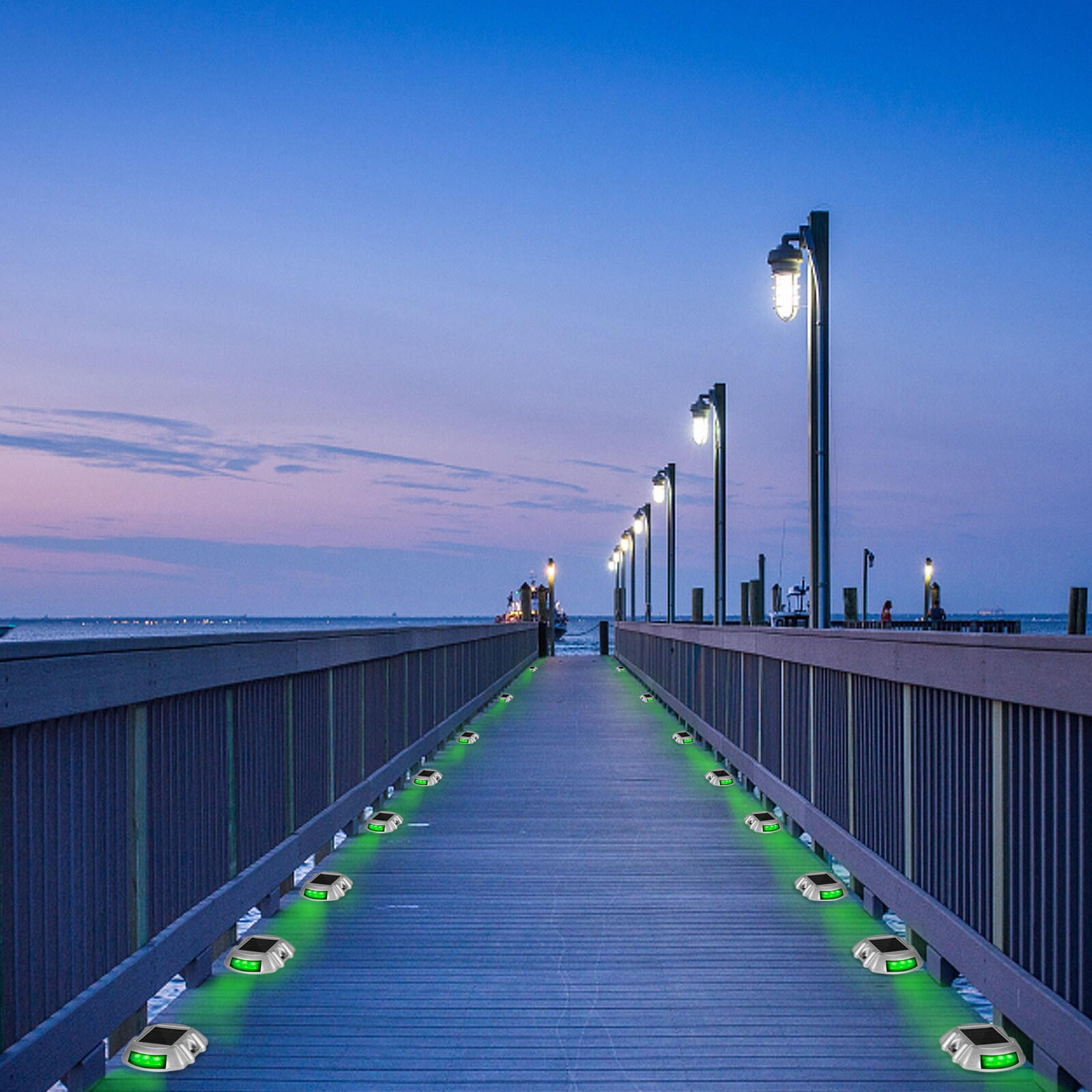 Solar-Powered Green LED Pathway Lights Multipack