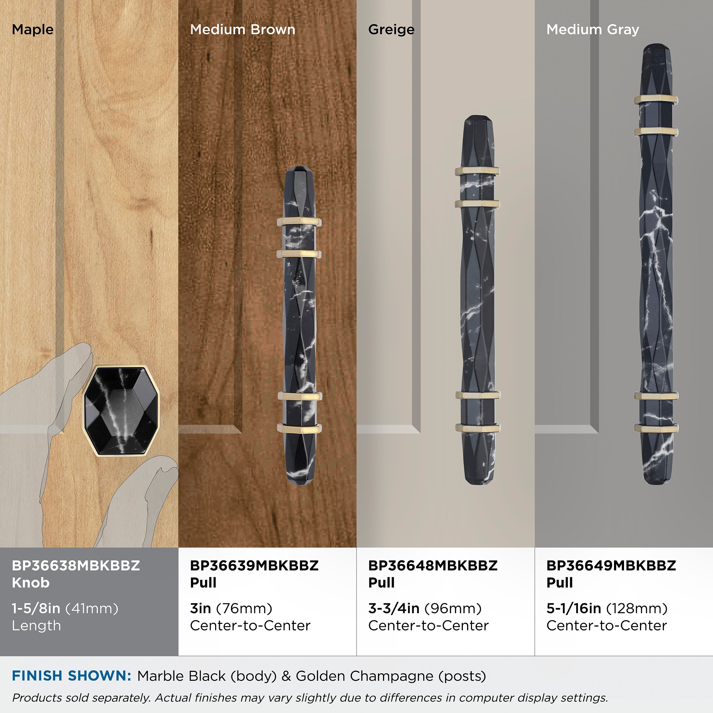 Amerock BP36638MBKBBZ Cabinet-Knobs - View #4