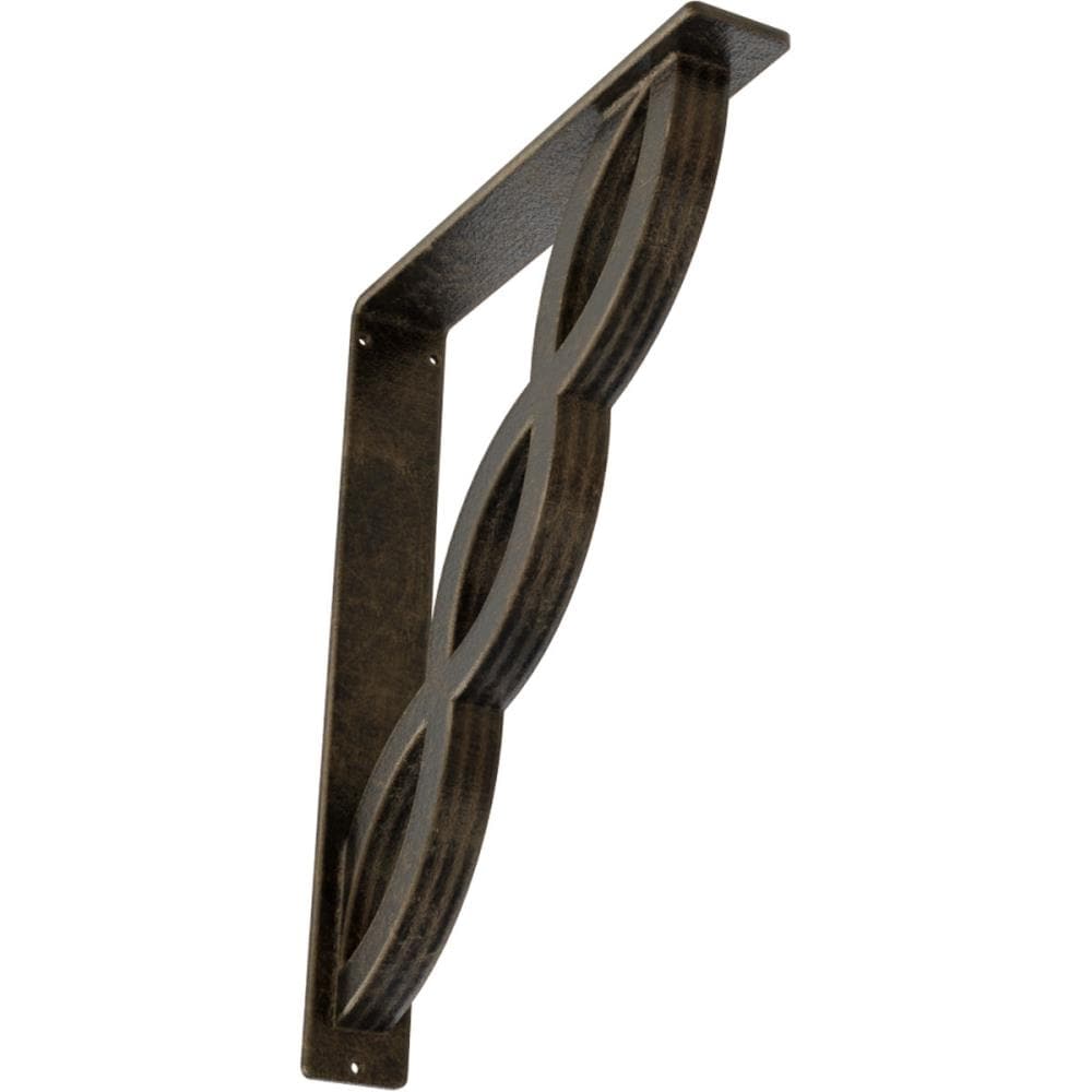 Ekena Millwork BKTM02X12X15TLOAPG Loera 12-in x 2-in x 15-in Antique gold Wrought iron Countertop support bracket
