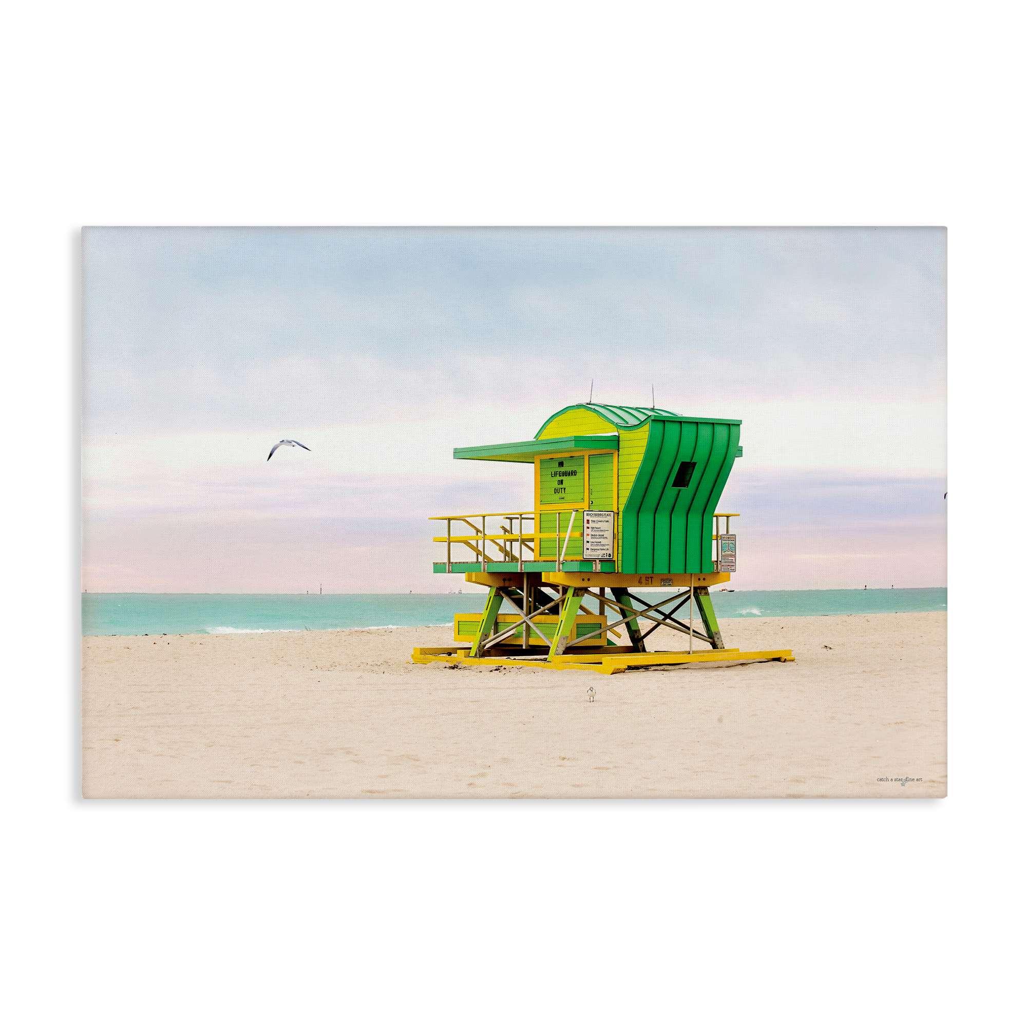 Stupell Industries BT-558-CN-24X36 Lime Green Lifeguard Hut Canvas design by Seven Trees Design