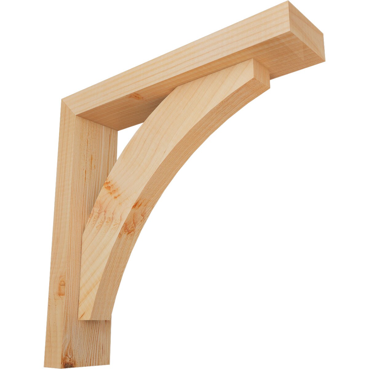 Ekena Millwork 1464108 Thorton Block Smooth Bracket with Offset Brace 3-1/2-in x 16-in x 16-in Douglas fir Brown Wood Standard bracket