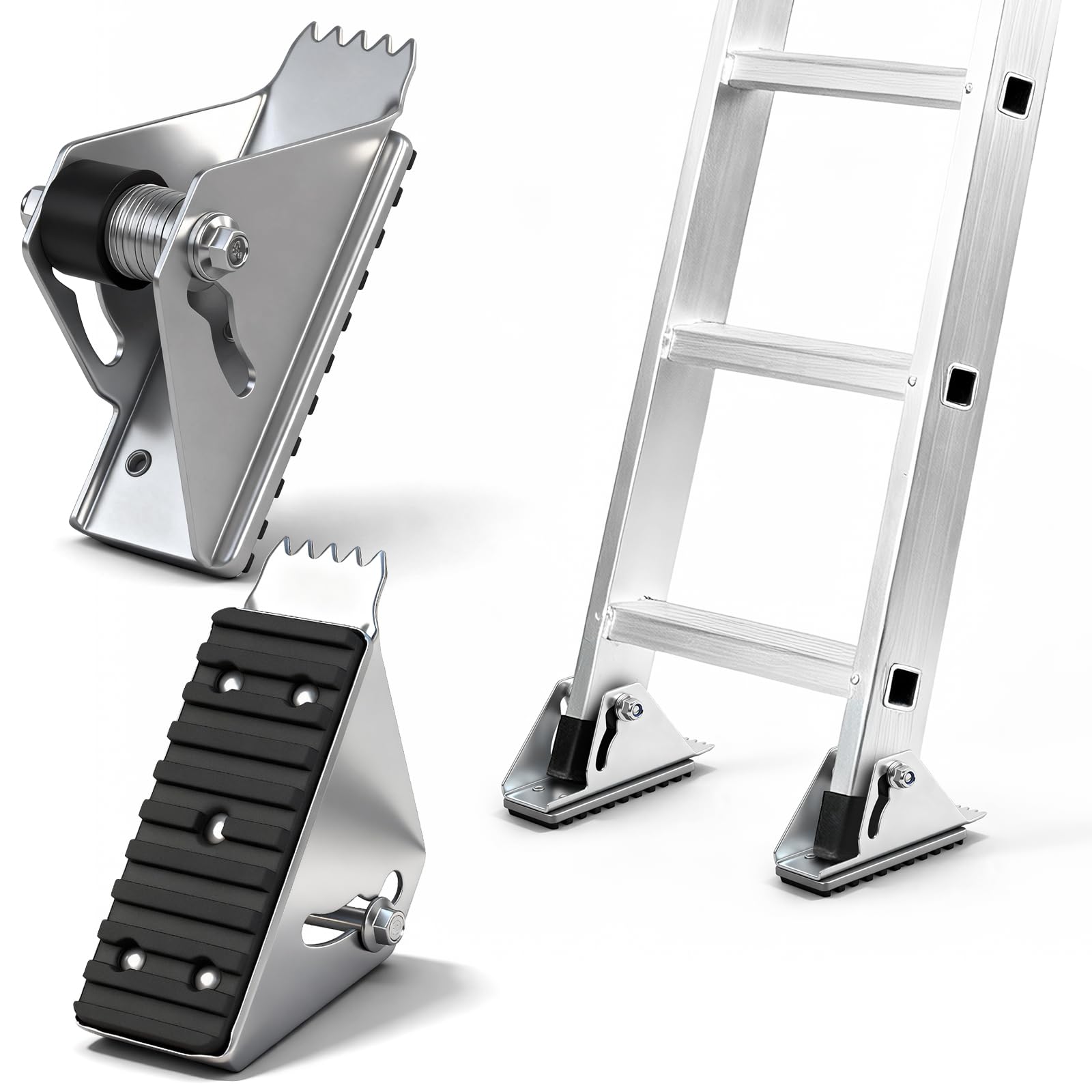 SenQWFa  2 Pack Aluminum Anti Skid Shoe Kit for Extension Ladder Feet Replacement Parts Compatible with D1200 D1300 D1700 D1800