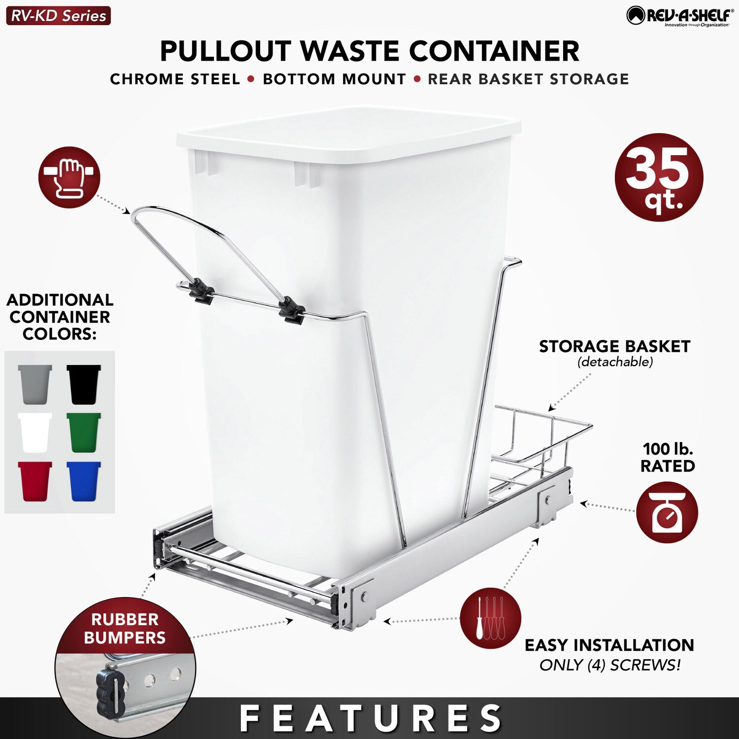 Rev-A-Shelf 252034 Pullout-Trash-Cans - View #3