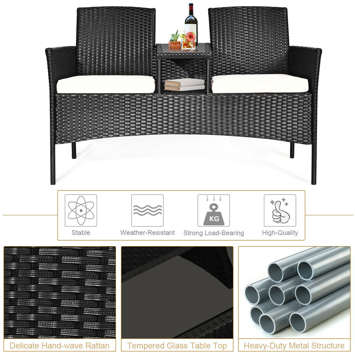 WELLFOR OUJN63234WH Patio-Sofas-Daybeds - View #3