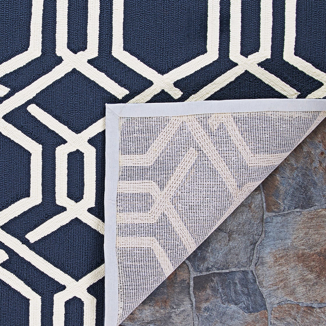 Covington Navy Rectangular Synthetic 3'6" x 5'6" Area Rug