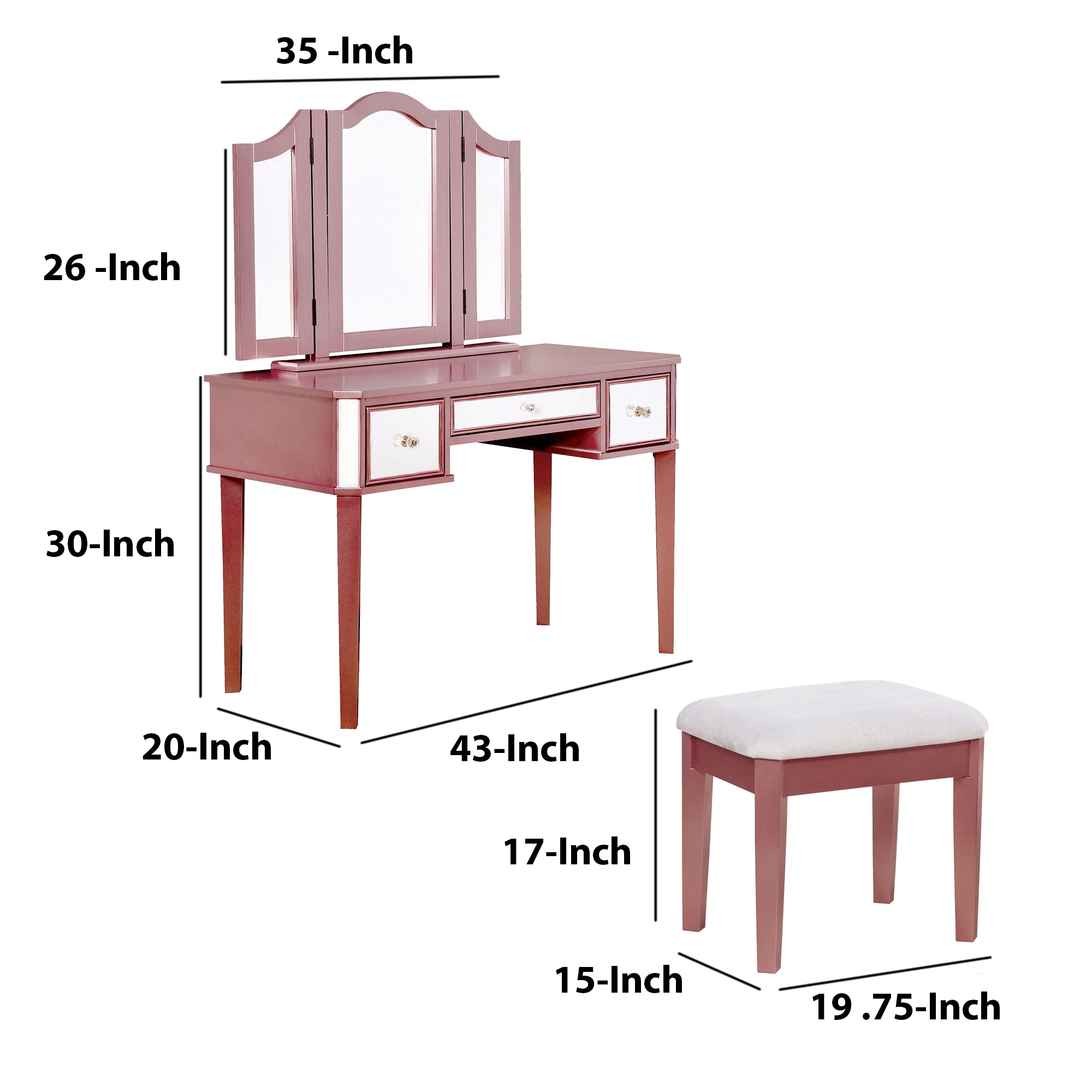 Benzara BM122841 Vanity-Stools - View #5