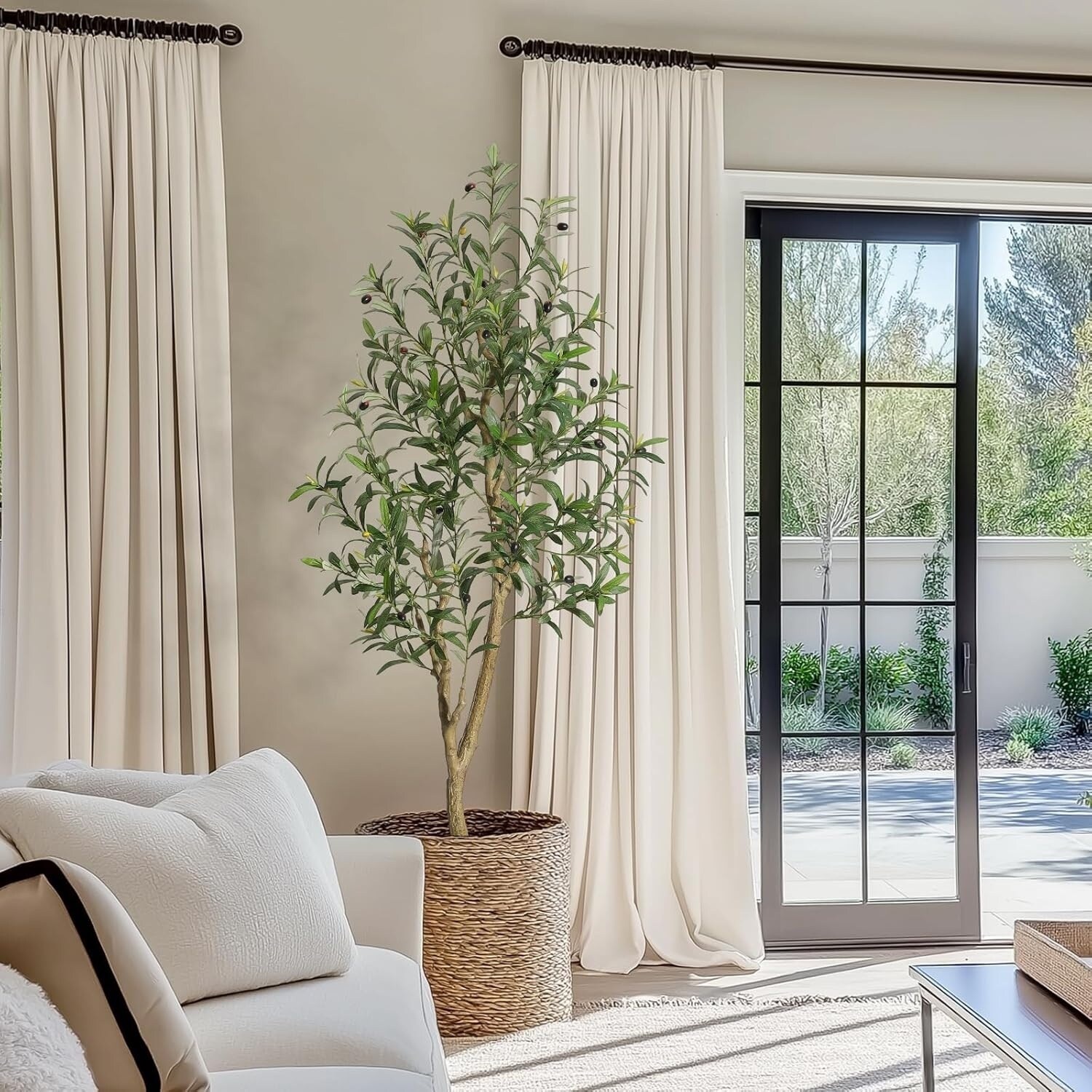 Garvee 1 Pack Olive Trees Artificial Indoor 5FT Tall Faux Olive Tree ...