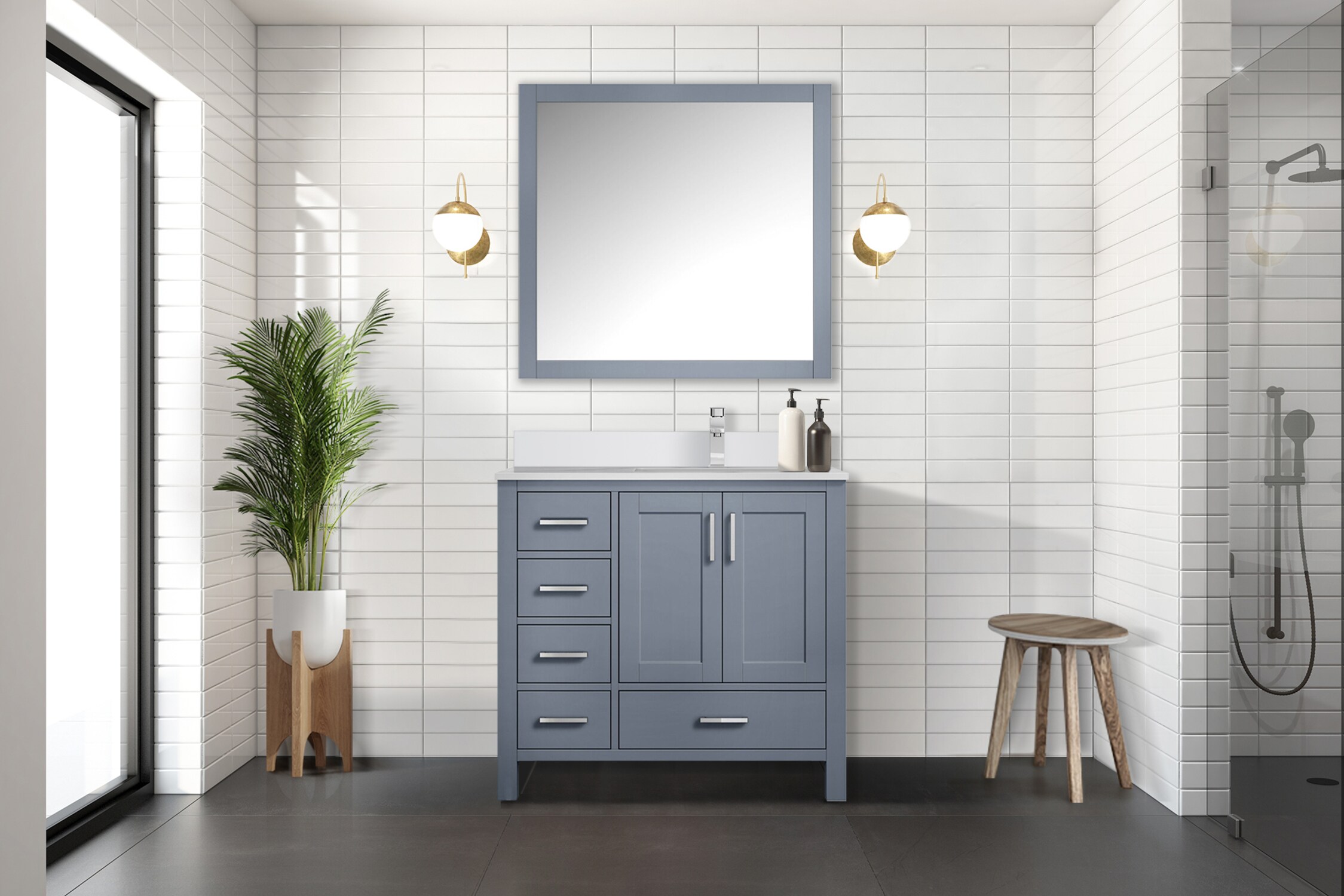 Lexora LJ342236SBWQM34R Bath-Vanity-Combo - View #7