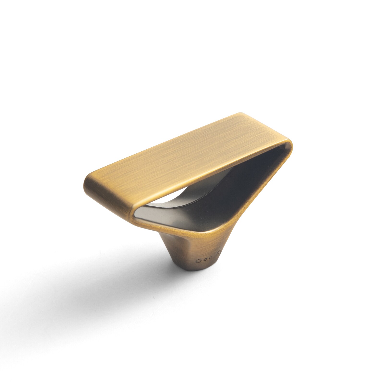 Miaokesen 047YB-DK 1-in Brushed Dark Brass Triangular Modern Cabinet Knob 6 -Pack