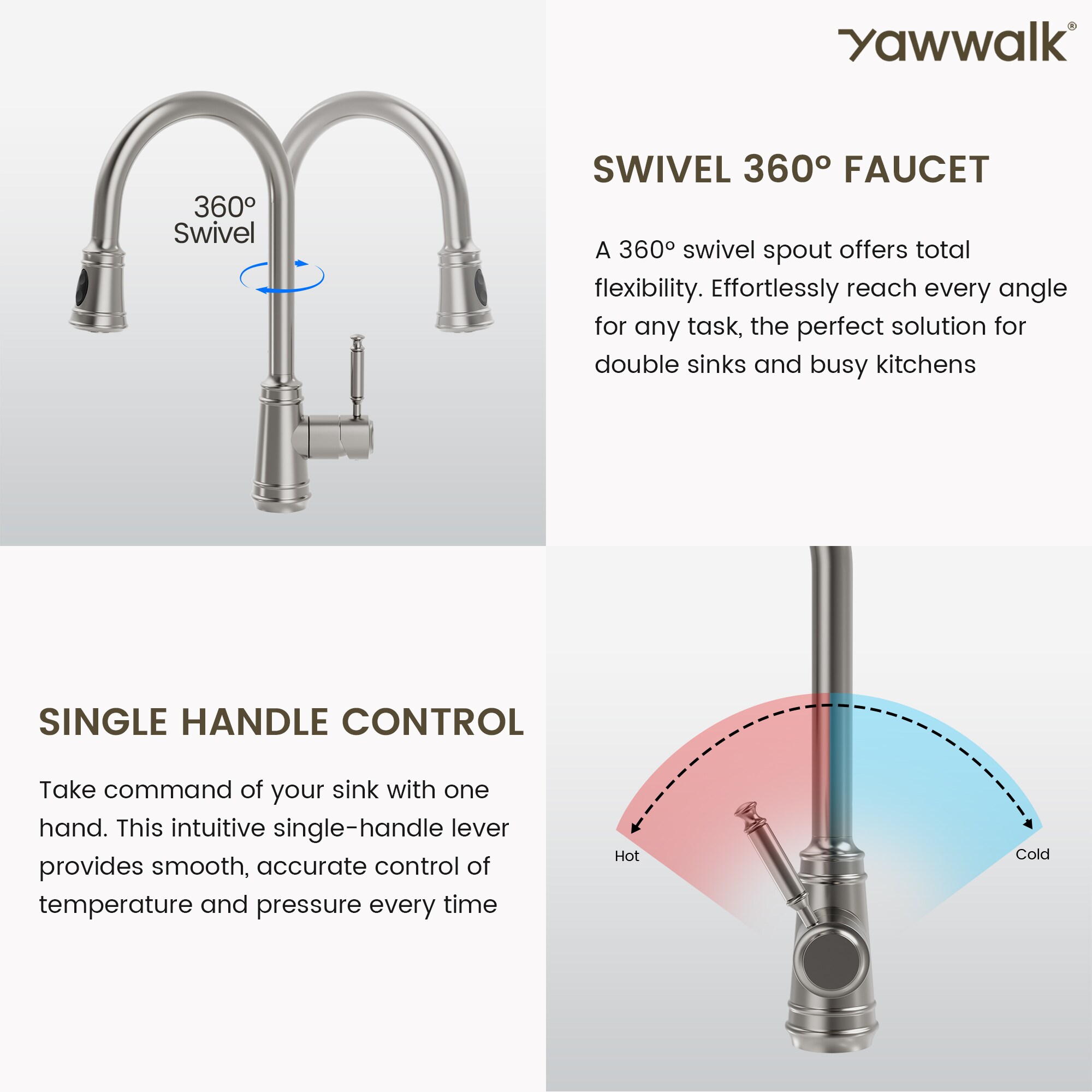 YAWWALK Y13W44K-BS Kitchen-Faucets - View #7