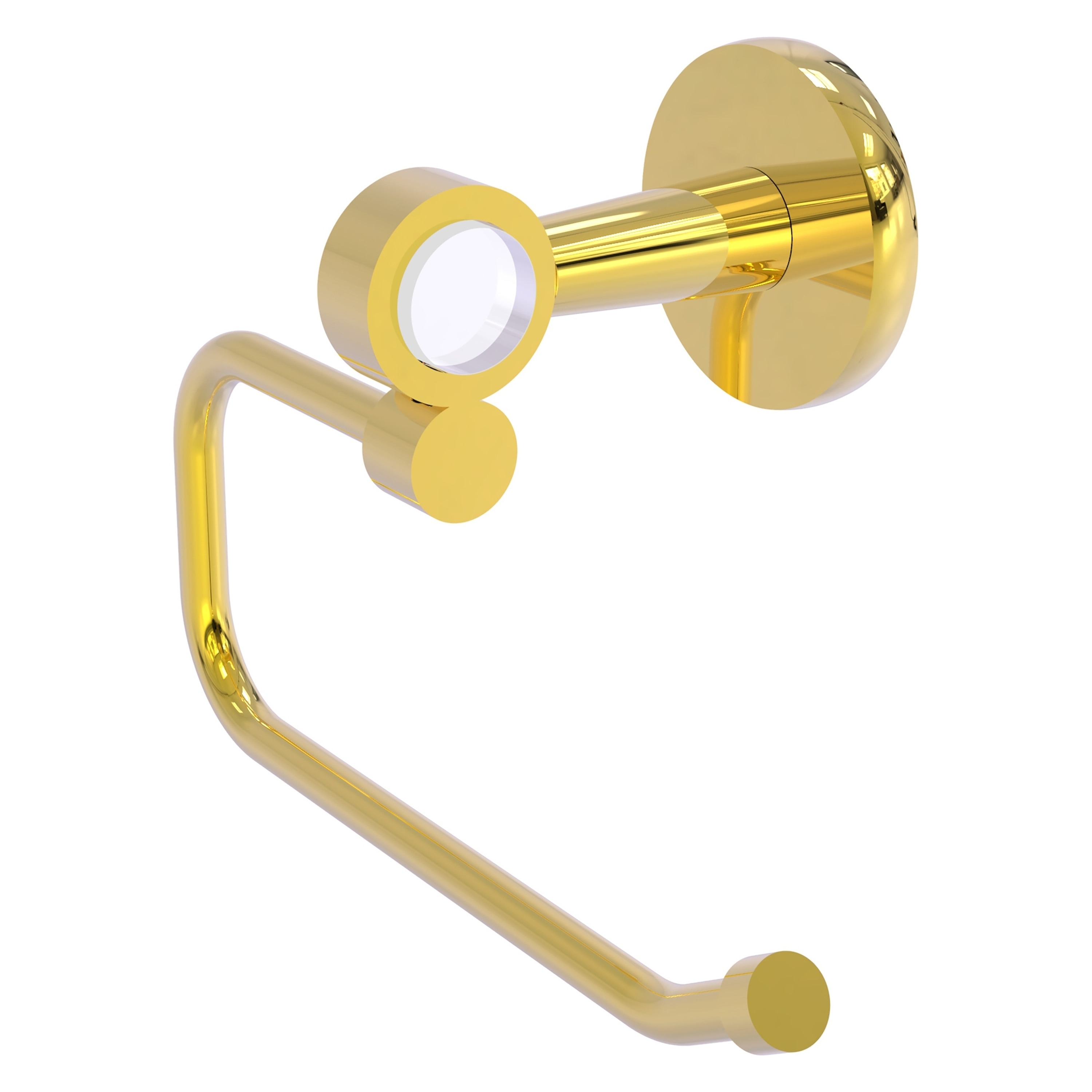 Allied Brass CV-24E-PB Clearview Polished Brass Wall mount Single post Toilet Paper Holder 1 -Rolls with Storage