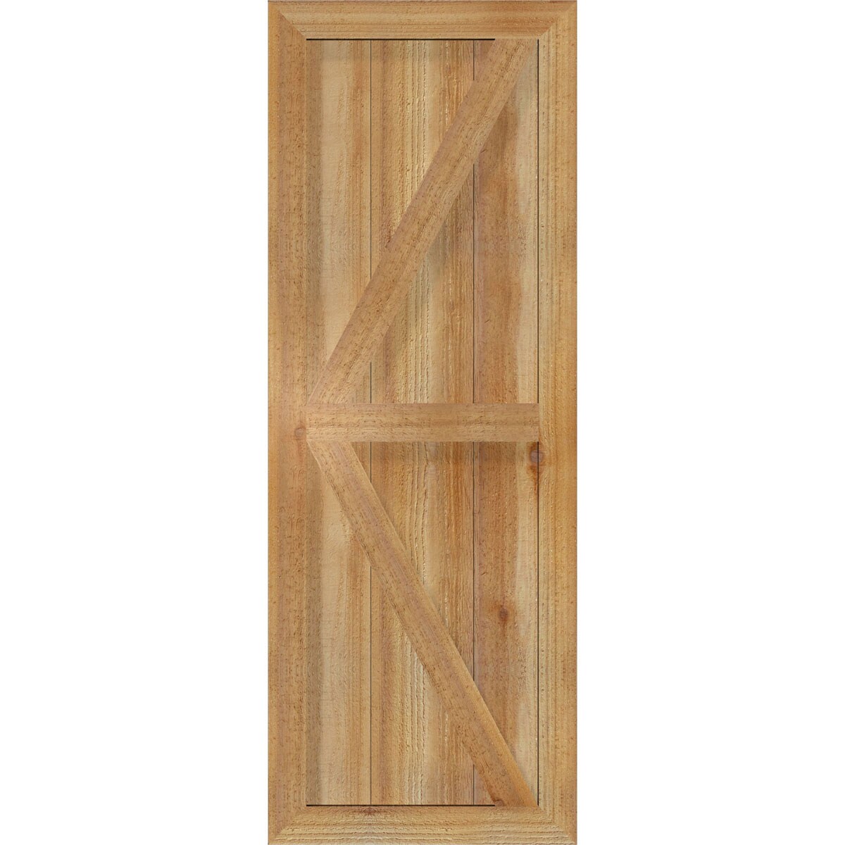 Ekena Millwork RBF06Z16X044RWR 16.125-in W x 44-in H Unfinished Paintable/Stainable Board and batten Framed with z-bar Wood Exterior Shutters ( 2 -Pack )
