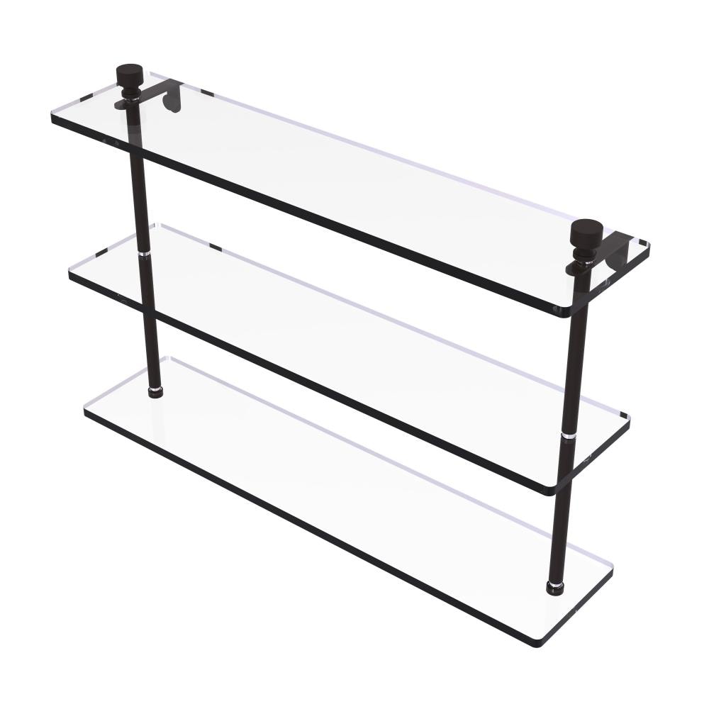 Allied Brass FT-5/22-ORB Foxtrot Oil Rubbed Bronze 3-Tier Wall Mount Bathroom Shelf (22-in X 15-in X 5.2-in)
