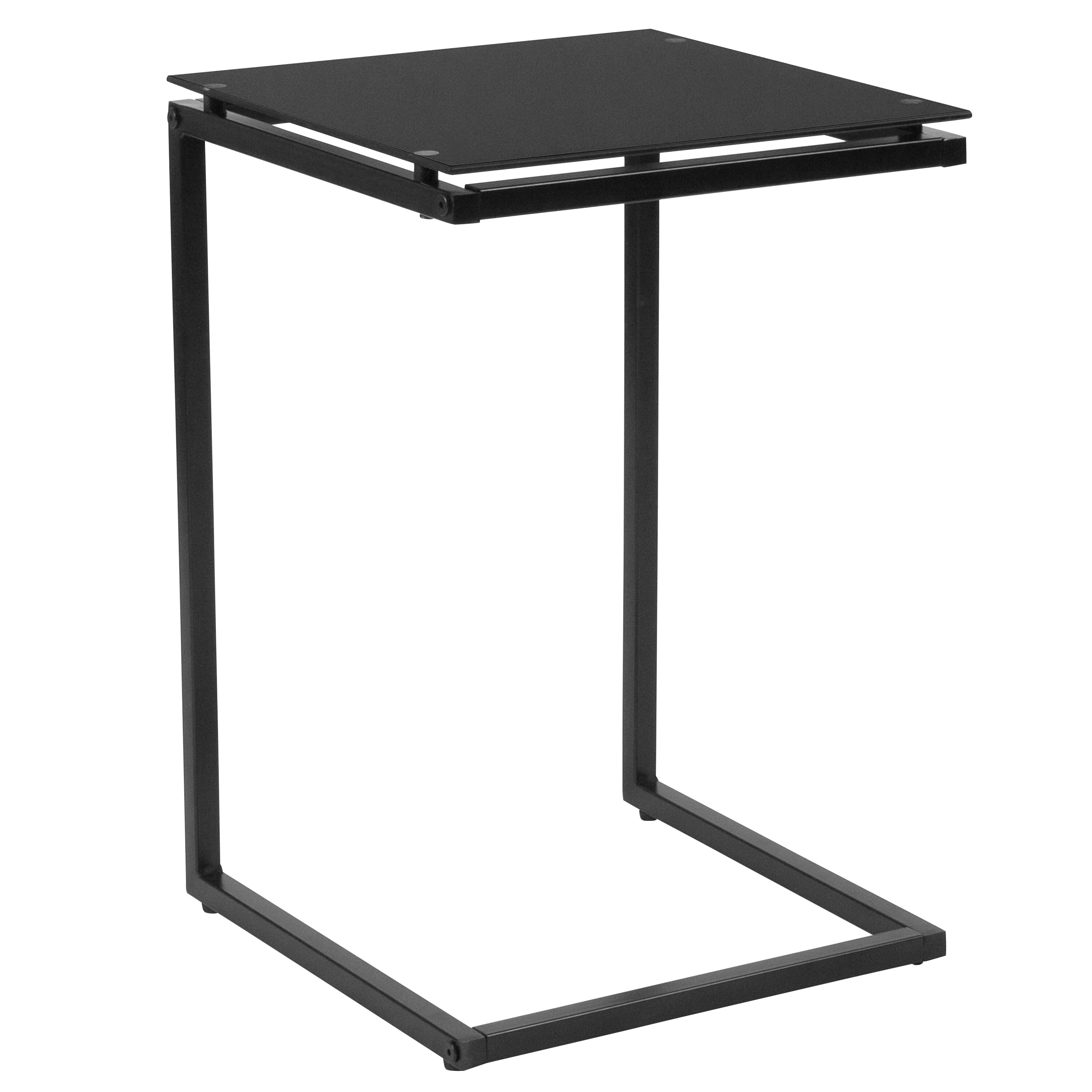 Flash Furniture Burbank Black Glass Modern End Table at Lowes.com
