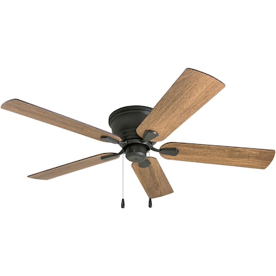 Prominence Home Bartock 52 In Bronze Indoor Flush Mount Ceiling Fan 5 Blade The Fans Department At Com - Rustic Outdoor Ceiling Fan Without Light
