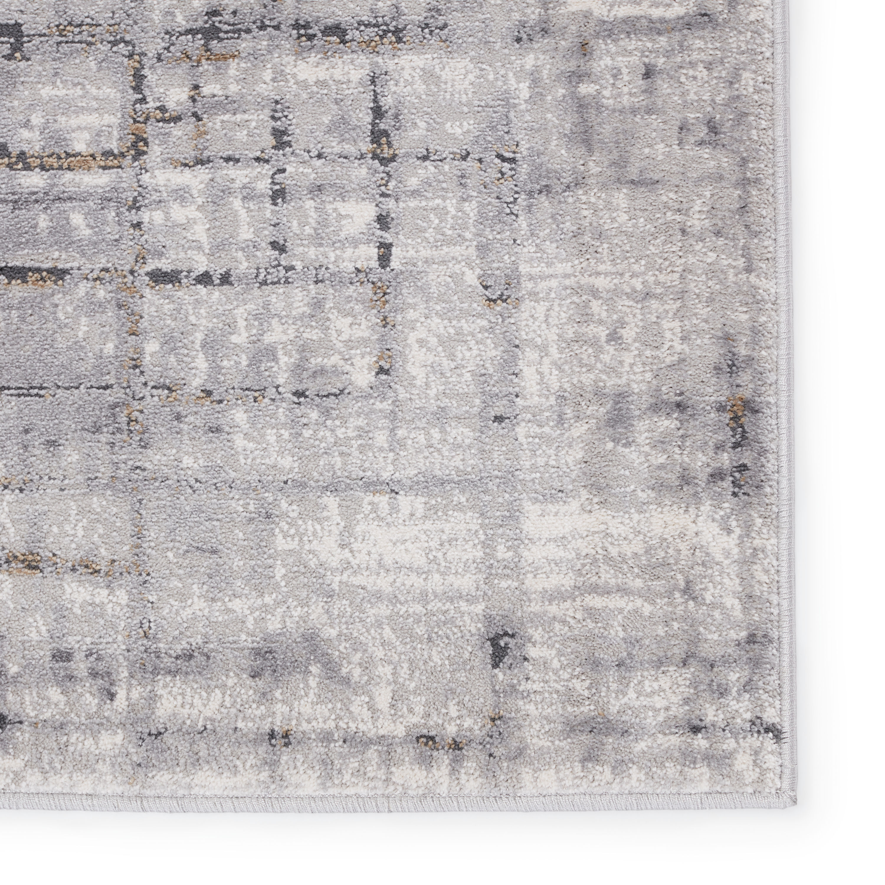 Solace Toril Easy-Care Gray Abstract Synthetic Area Rug 9' x 13'