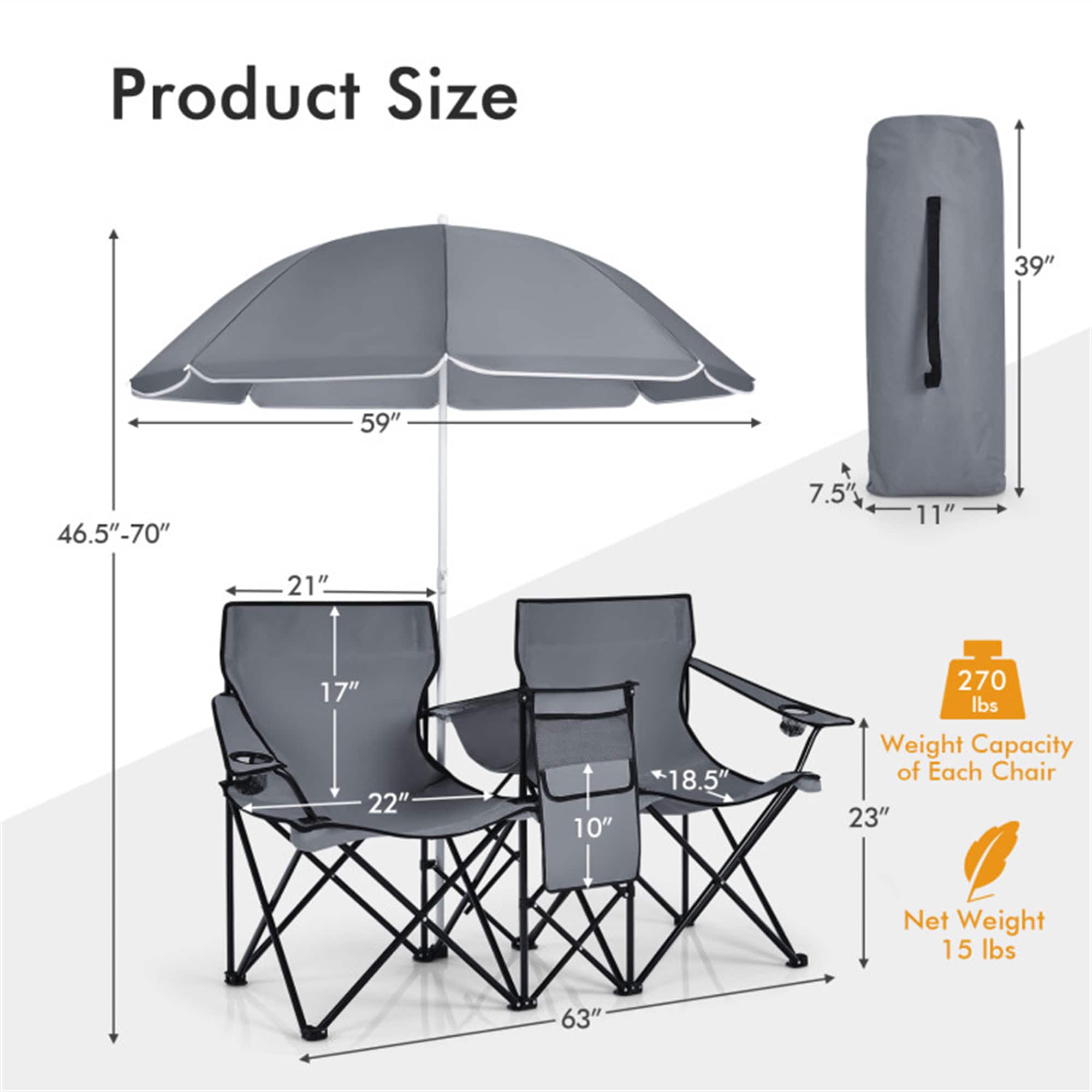 BABOOM BOM-70621GR-CO Beach-Camping-Chairs - View #4
