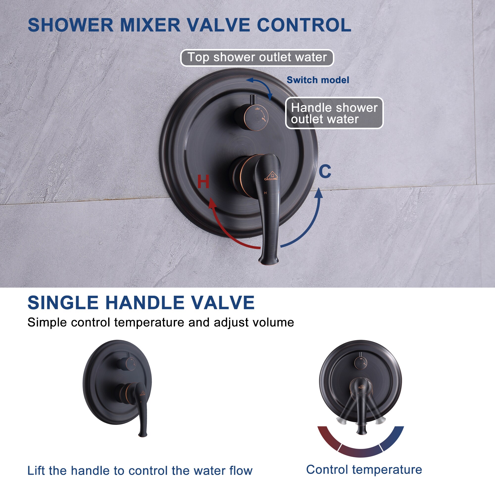 Clihome DG-SS806NS16 Showerhead-Bar-Panels - View #12