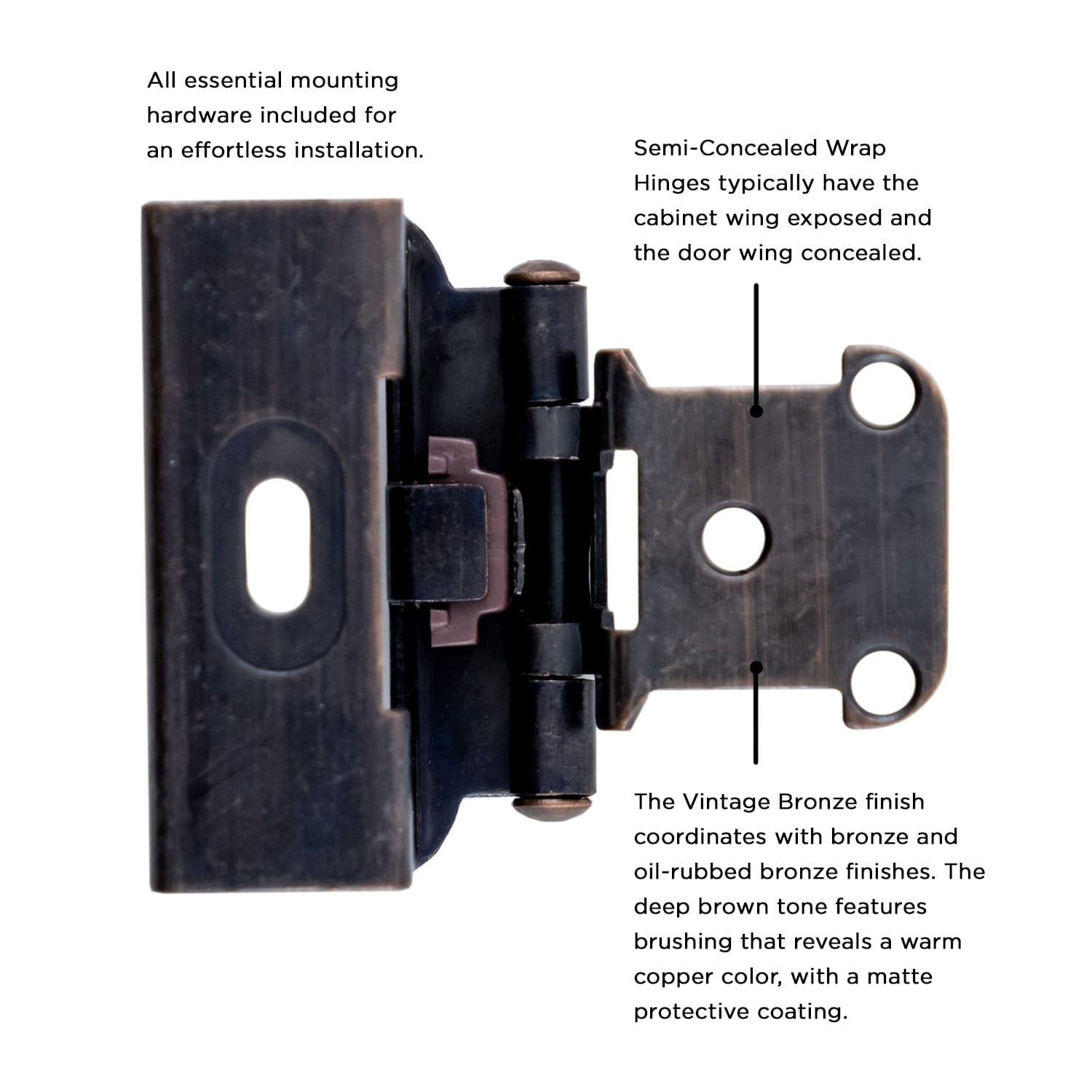 Hickory Hardware P5710F-VB Cabinet-Hinges - View #3