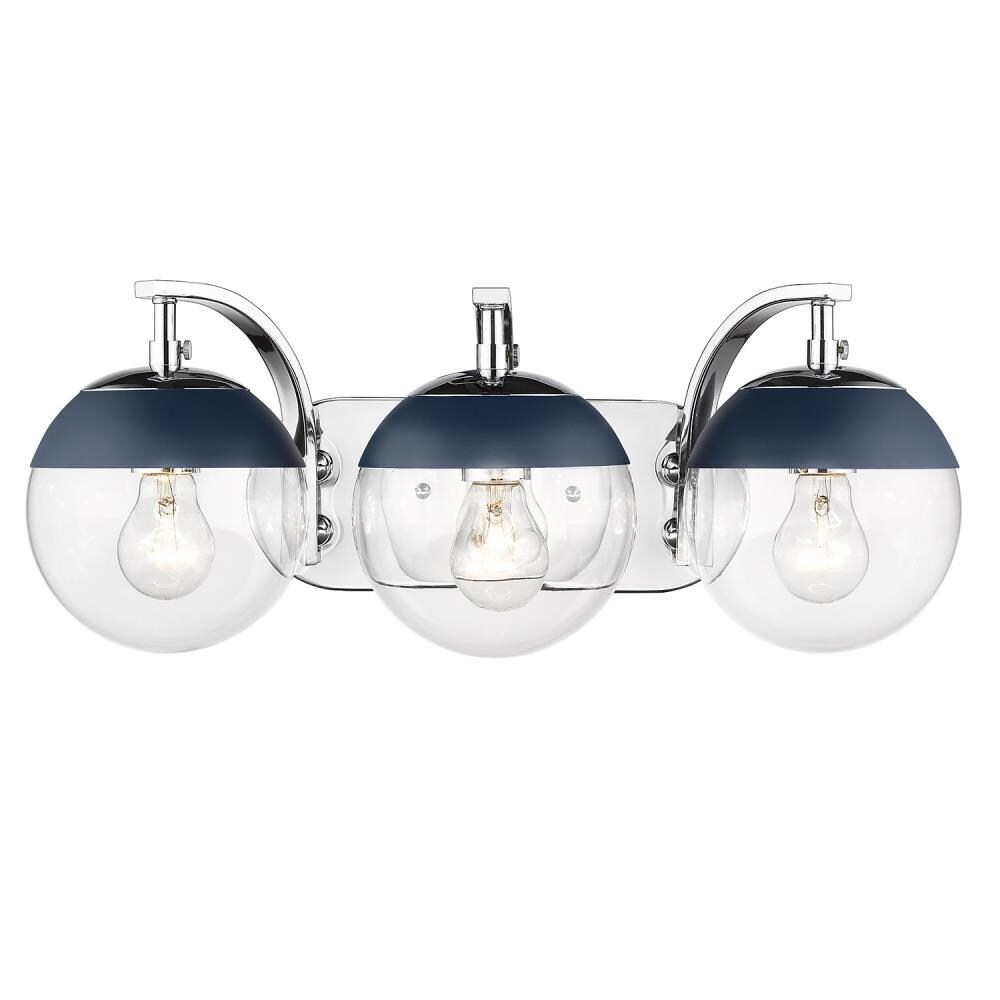 Golden Lighting Dixon 3-Light Chrome Mid-Century Vanity Light