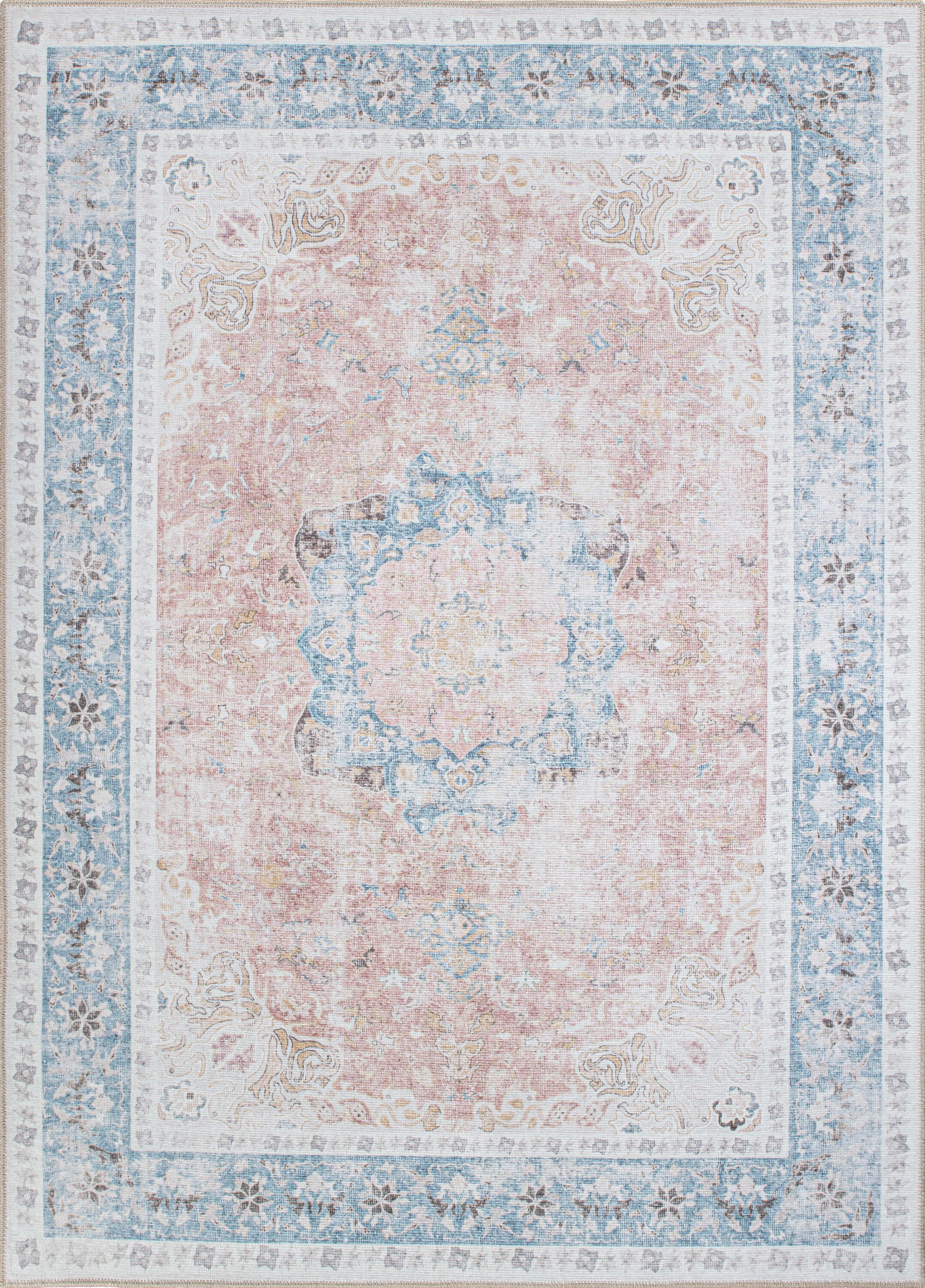 World Rug Gallery 5062RUST10X14 Somerville 10 X 14 (ft) Rust Indoor Medallion Bohemian/Eclectic Machine Washable Area Rug