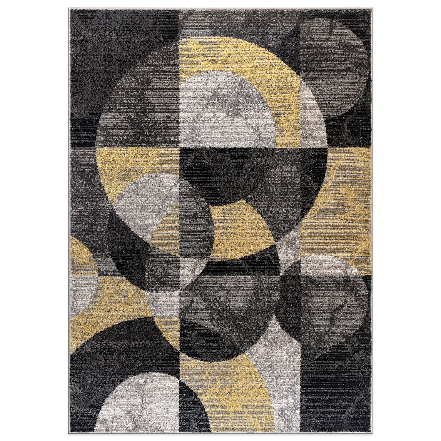World Rug Gallery 397YELLOW8X10 8 x 10 (ft) Loomed Polypropylene Yellow Rectangular Indoor Geometric Global Area rug