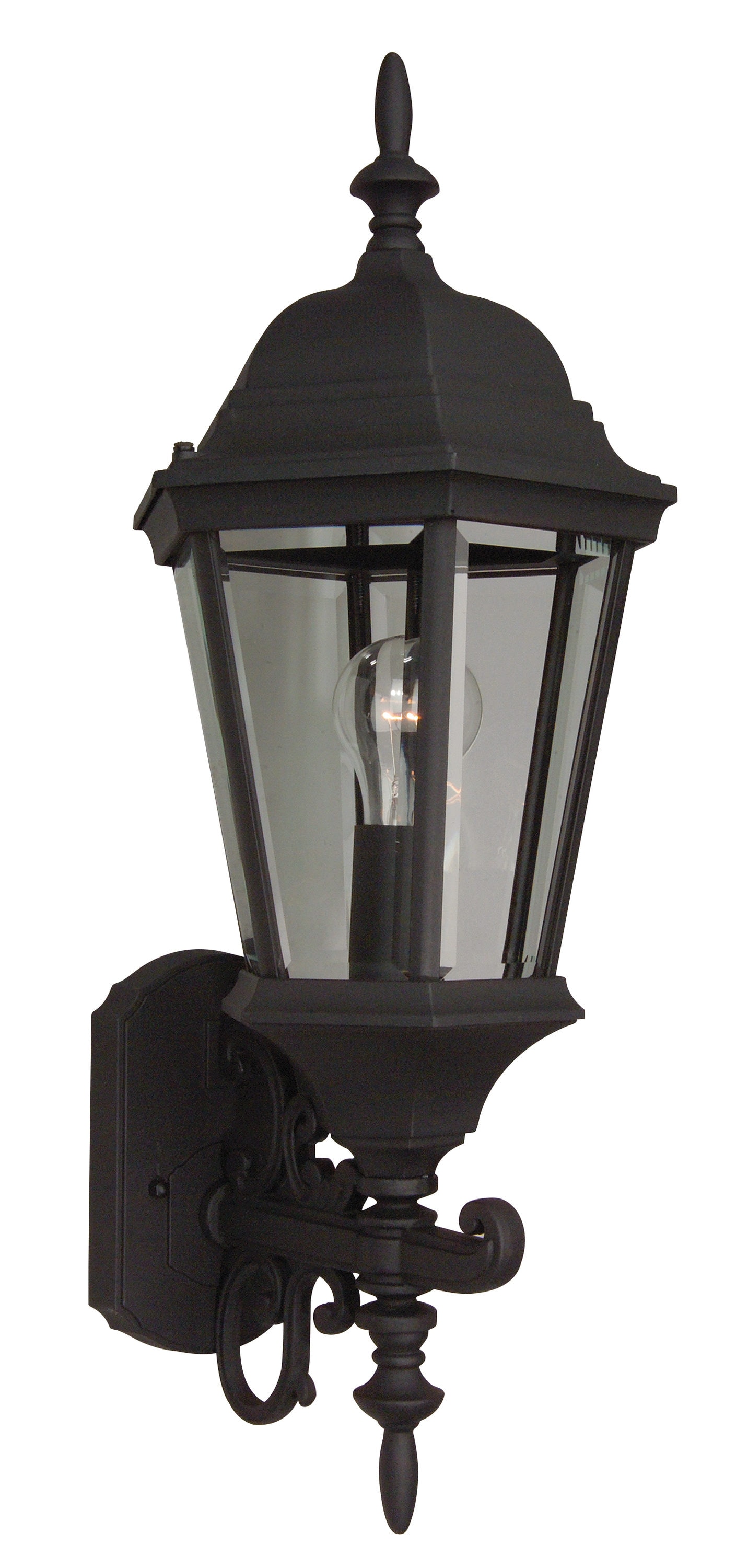 Craftmade Z250-TB Straight Glass 1 -Light 24-in H Matte Black Hardwired Outdoor Wall Light